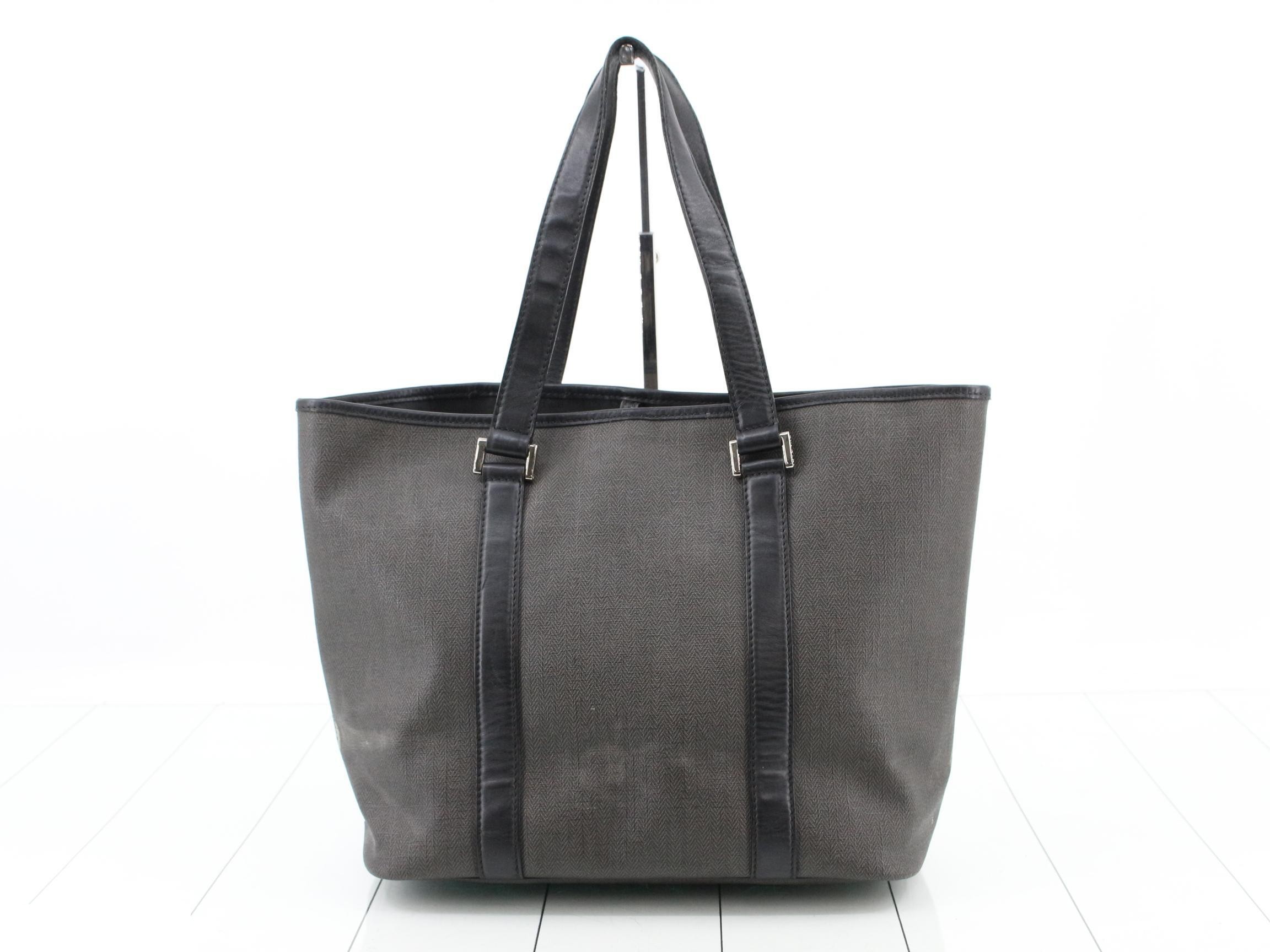 Weekend PVC/Leather Tote Bag, Gray — view 2