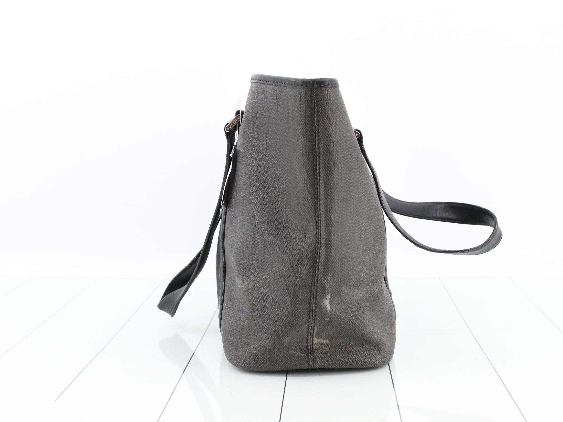 Weekend PVC/Leather Tote Bag, Gray — view 3