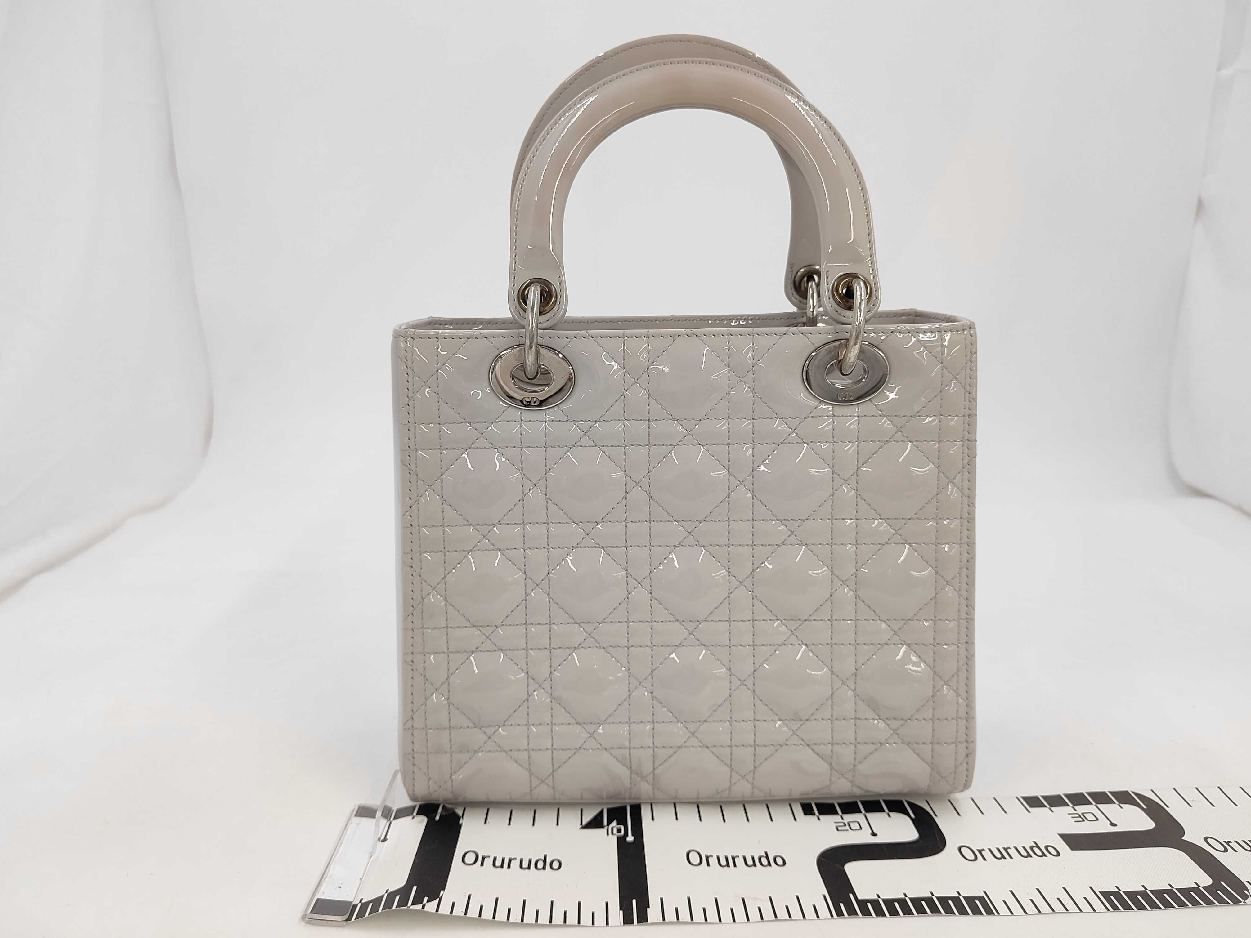patent gray Lady Dior handbag — view 2