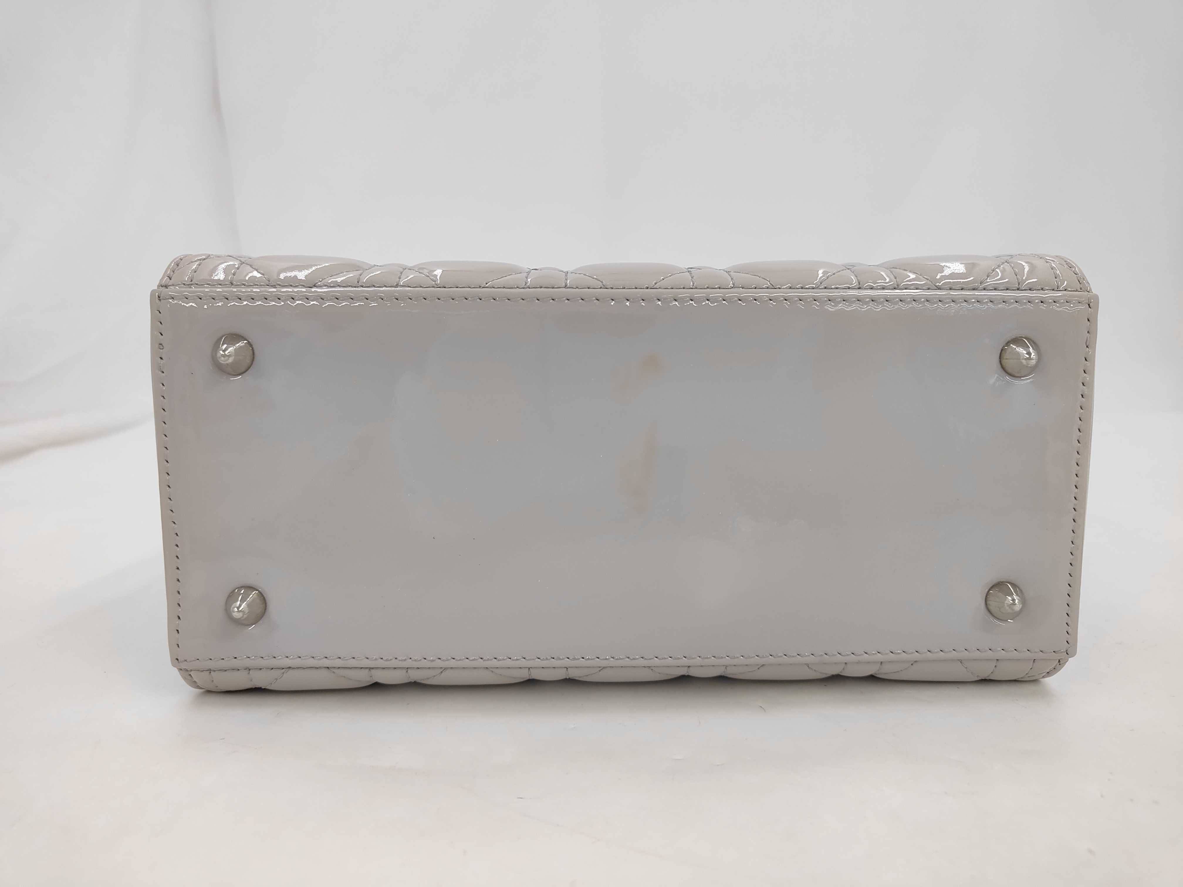 patent gray Lady Dior handbag — view 3