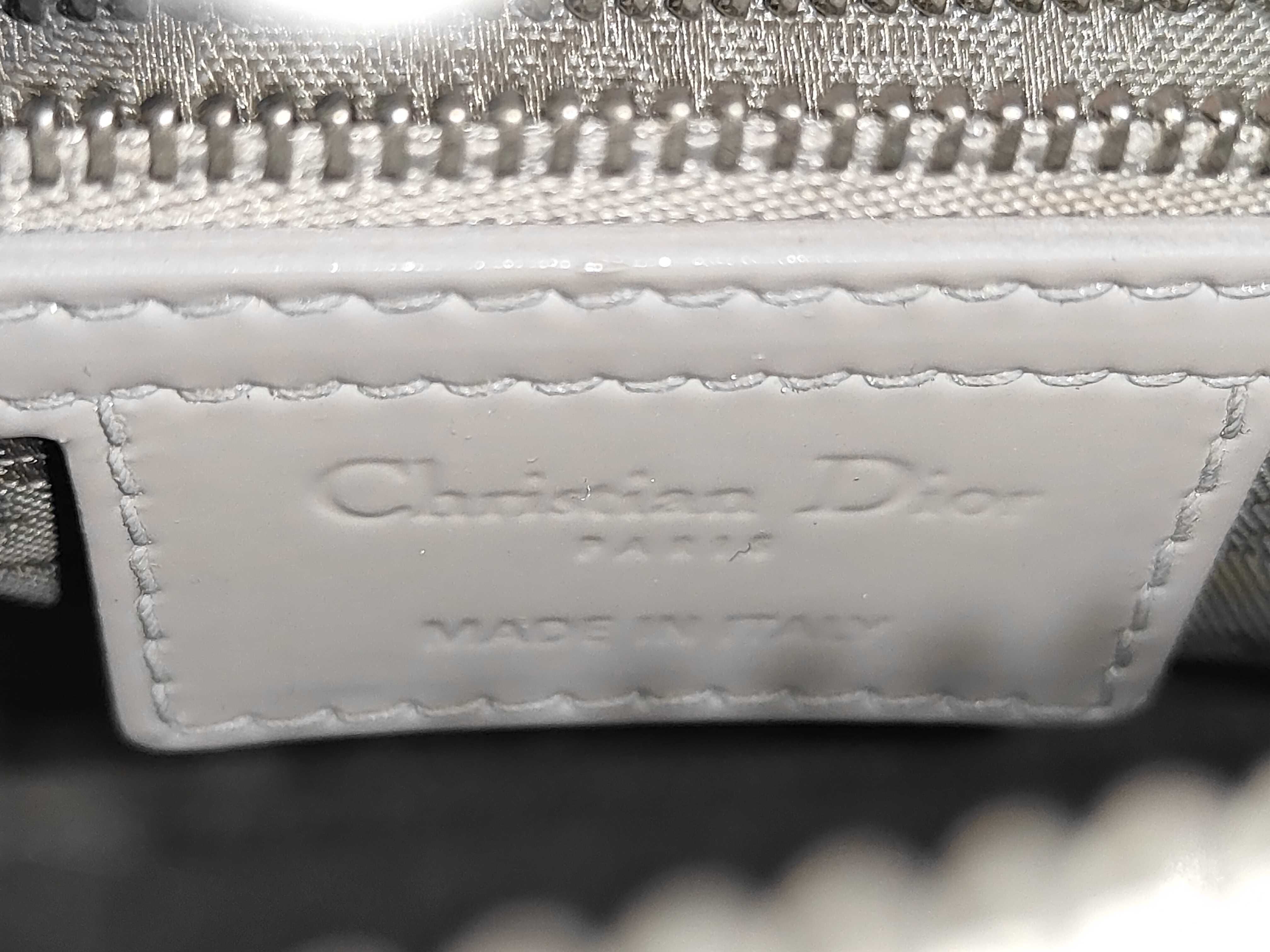 patent gray Lady Dior handbag — view 10