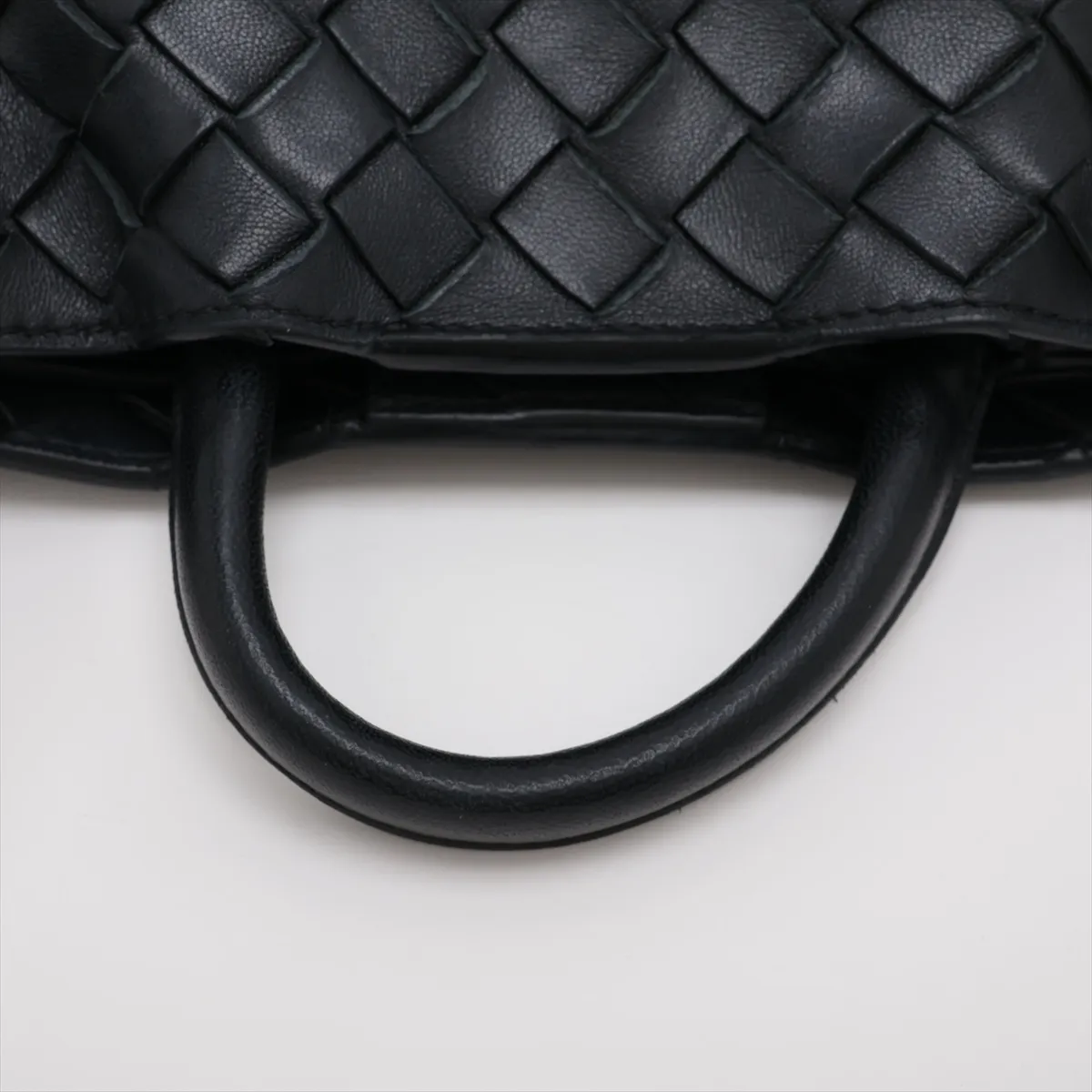 Intrecciato Small Andiamo Leather 2-Way Handbag, Black — view 5