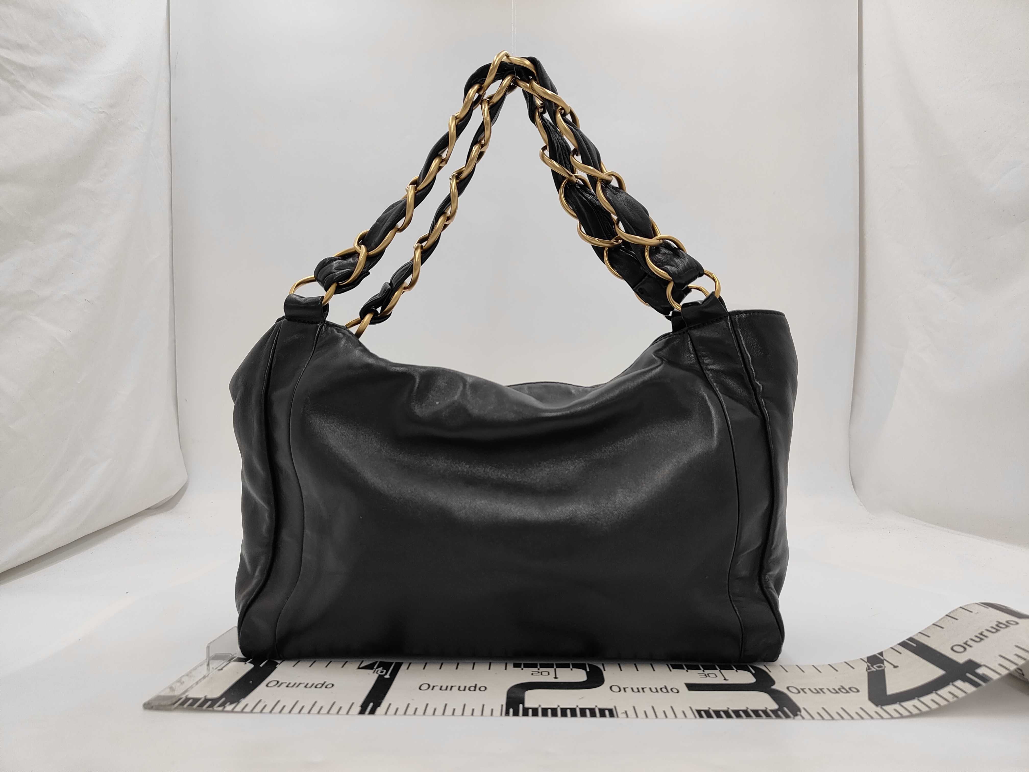 Chain Shoulder Bag, Coco Mark, Leather, Black Bag — view 2