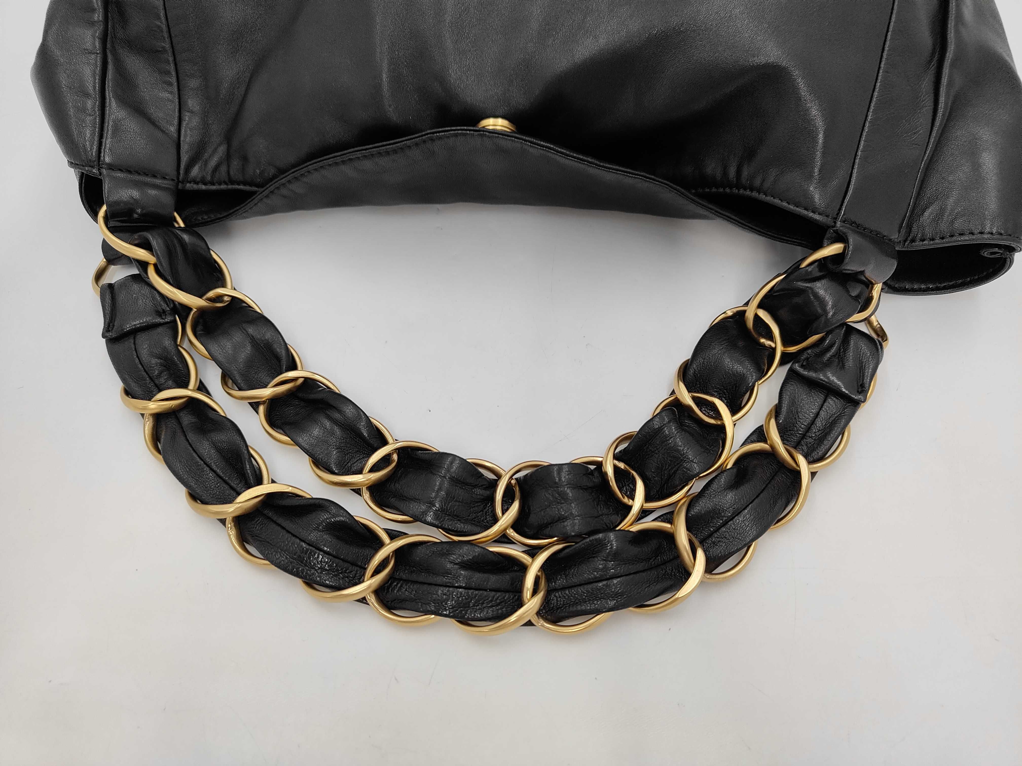 Chain Shoulder Bag, Coco Mark, Leather, Black Bag — view 5