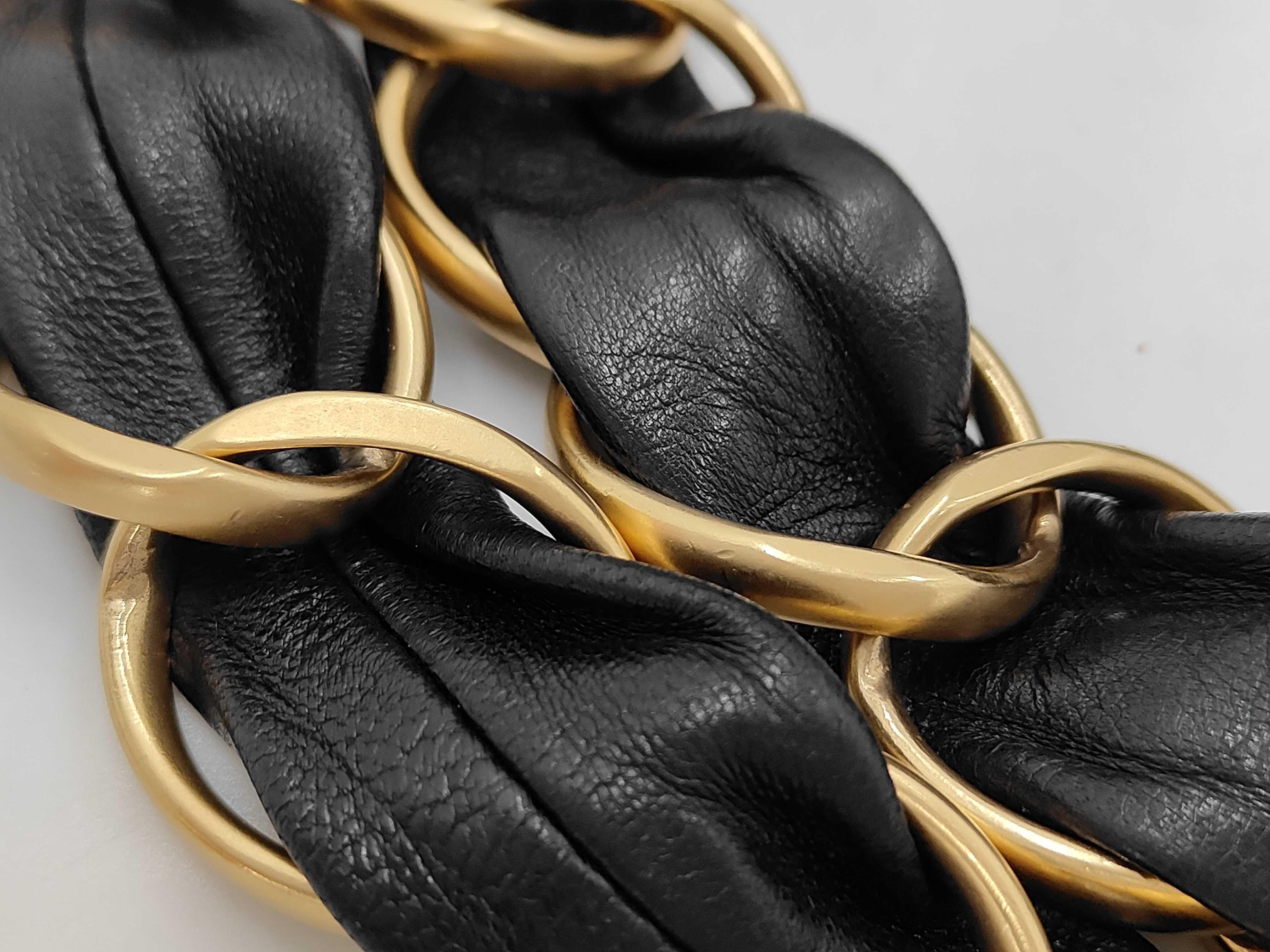 Chain Shoulder Bag, Coco Mark, Leather, Black Bag — view 6