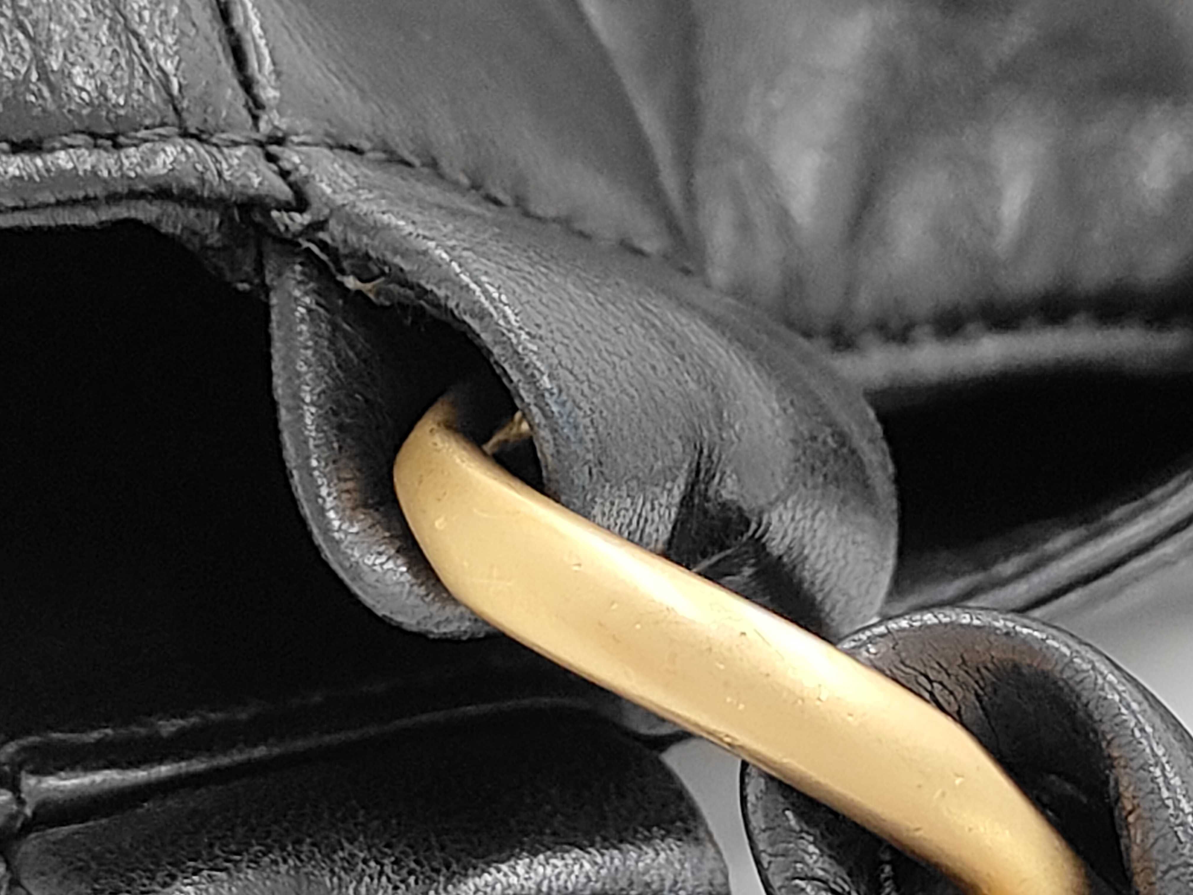Chain Shoulder Bag, Coco Mark, Leather, Black Bag — view 7