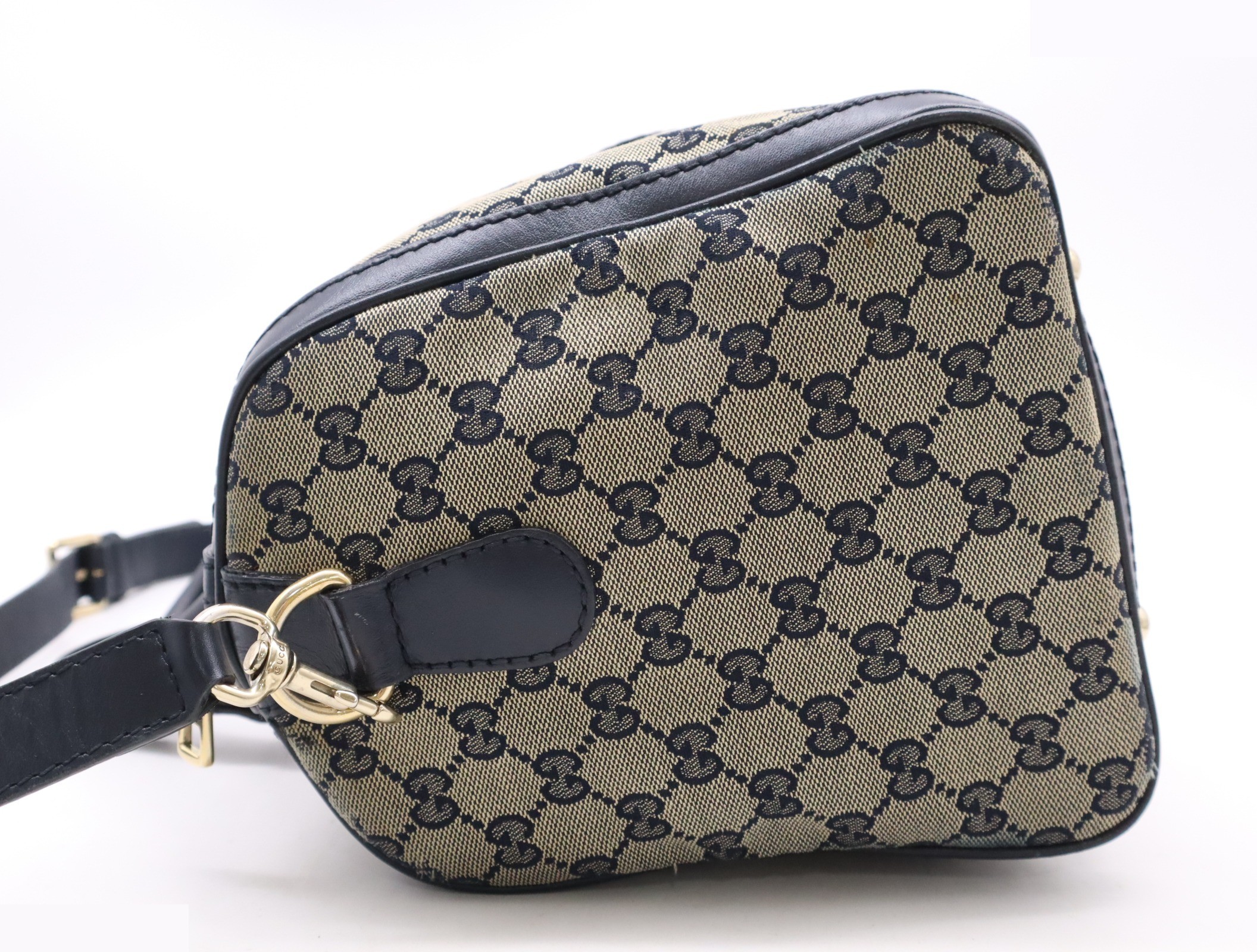 GG Canvas 2WAY Handbag Mini Boston Bag Sherry Line Navy — view 3