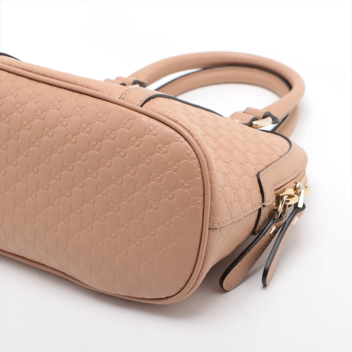 Microguccissima Leather 2-Way Handbag, Pink Beige, 449654 (Outlet) — view 3