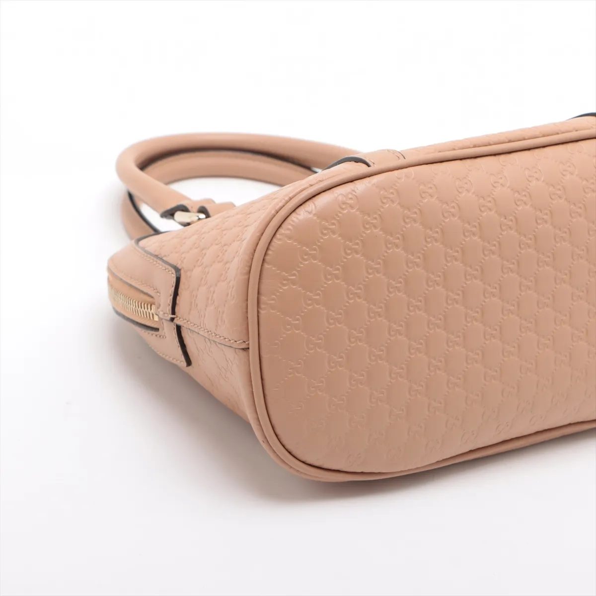 Microguccissima Leather 2-Way Handbag, Pink Beige, 449654 (Outlet) — view 4