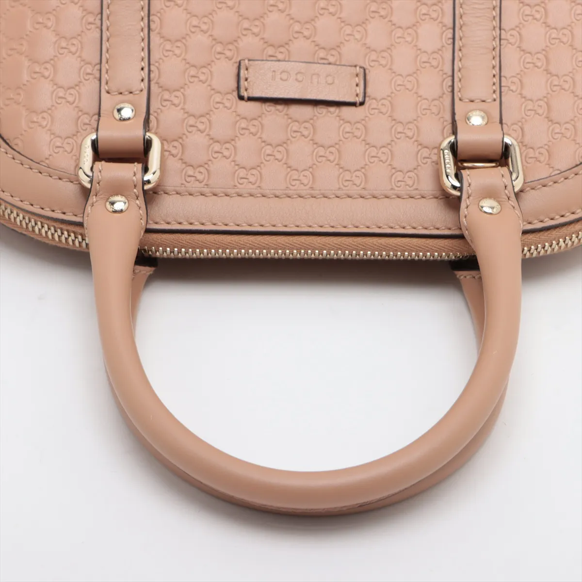 Microguccissima Leather 2-Way Handbag, Pink Beige, 449654 (Outlet) — view 5