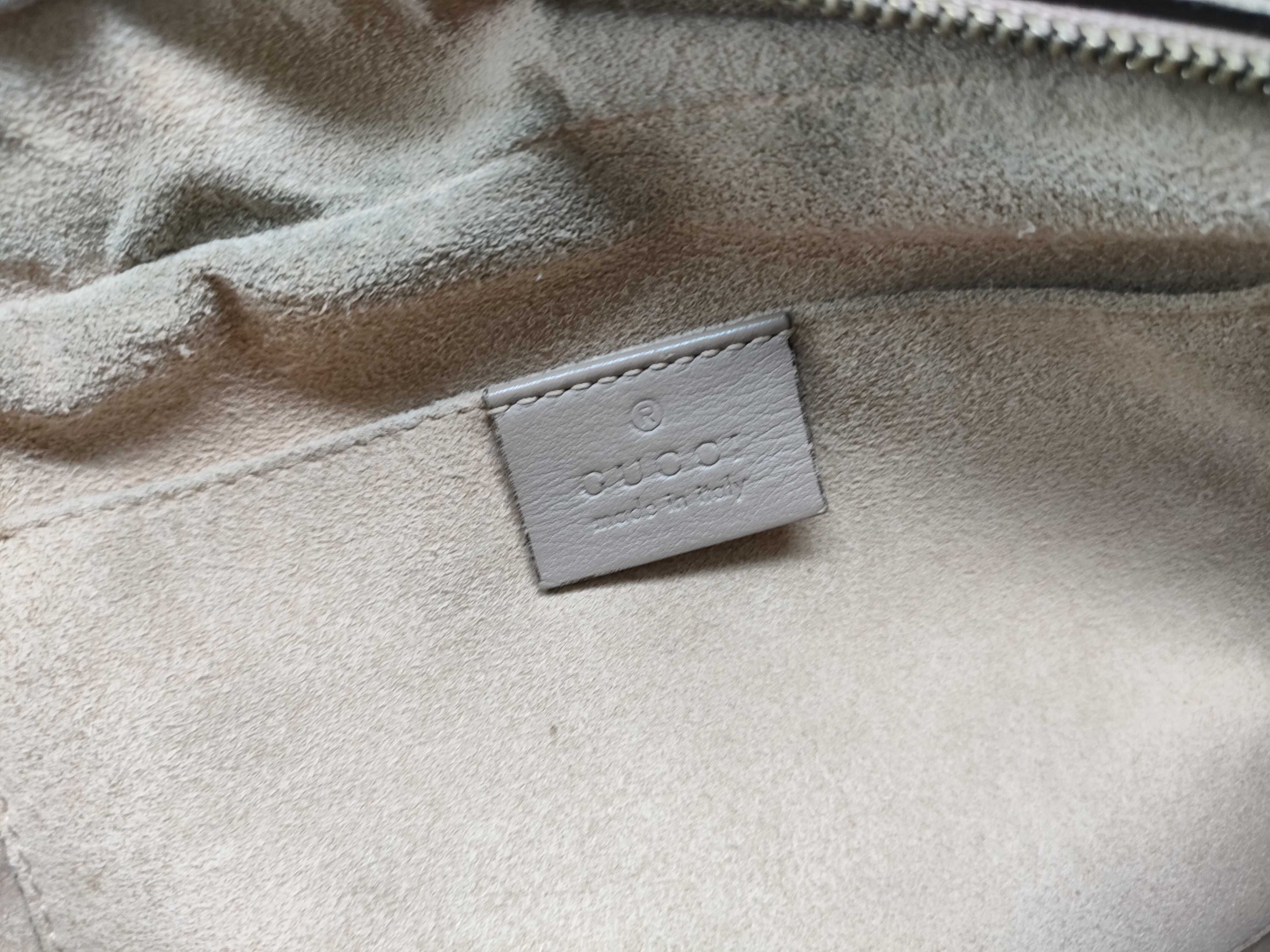 447632 GG Marmont Leather Beige Gold Shoulder Bag — view 12