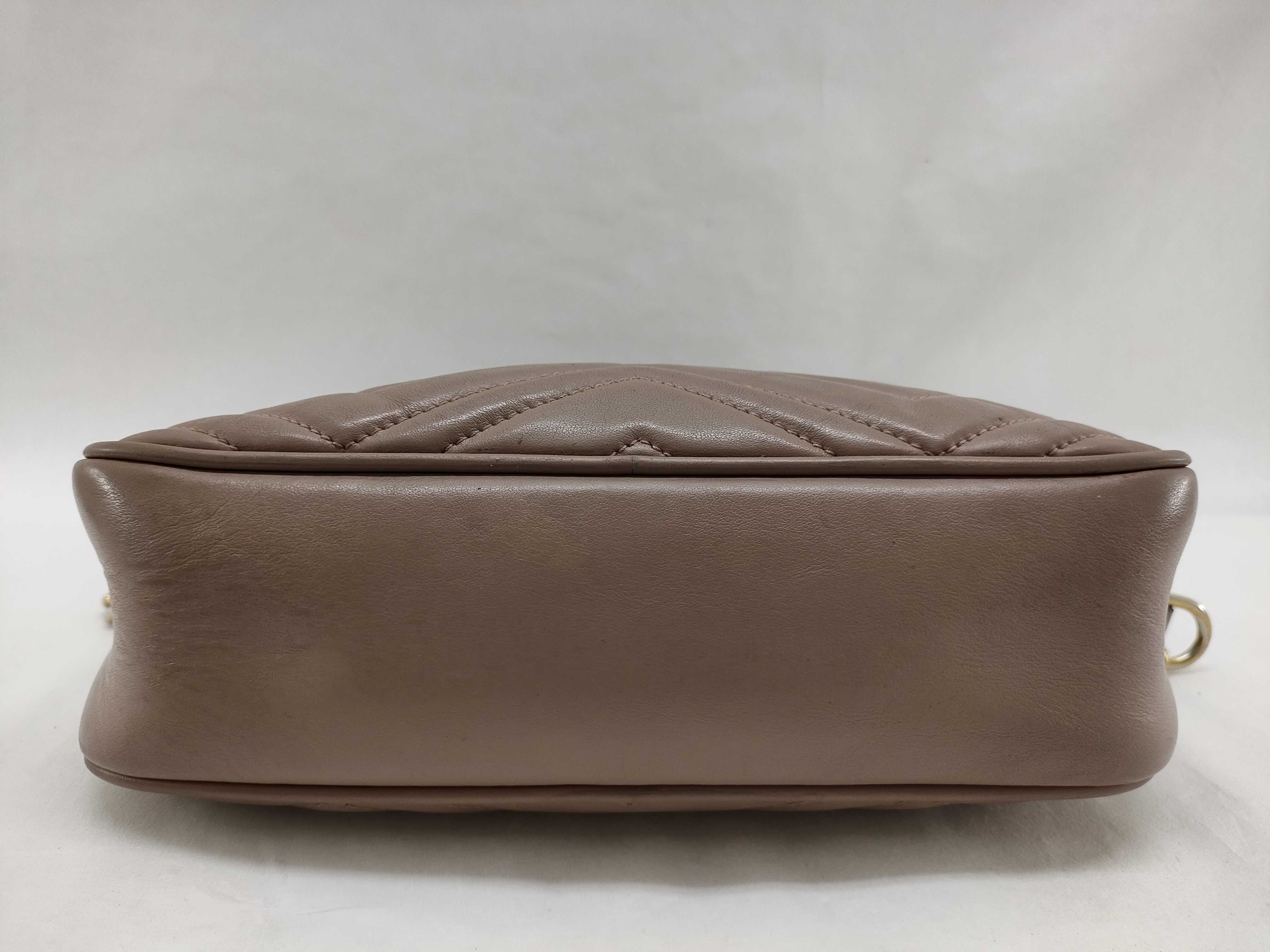 447632 GG Marmont Leather Beige Gold Shoulder Bag — view 8