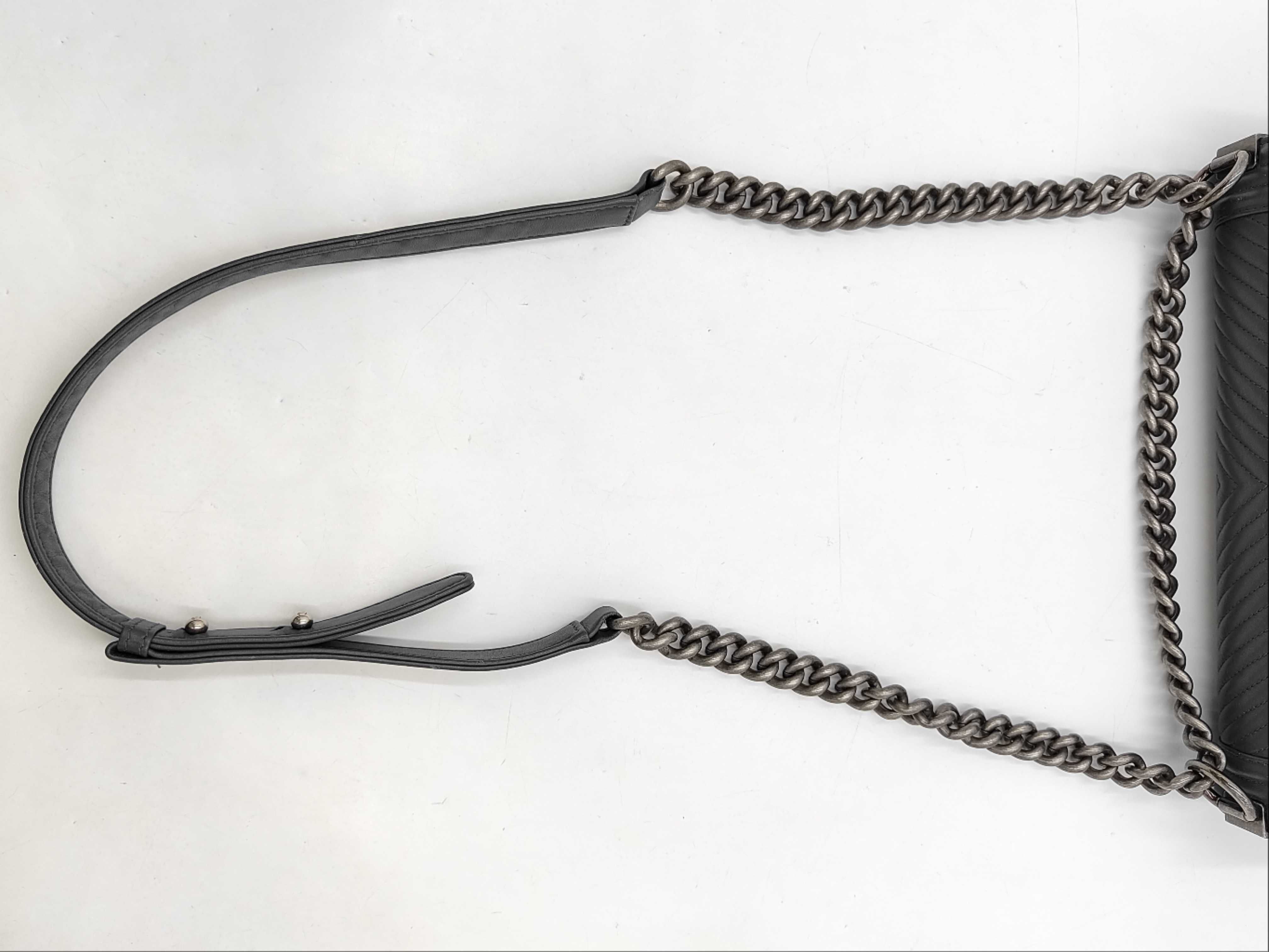 Le Boy Black V-Stitch Shoulder Bag — view 3