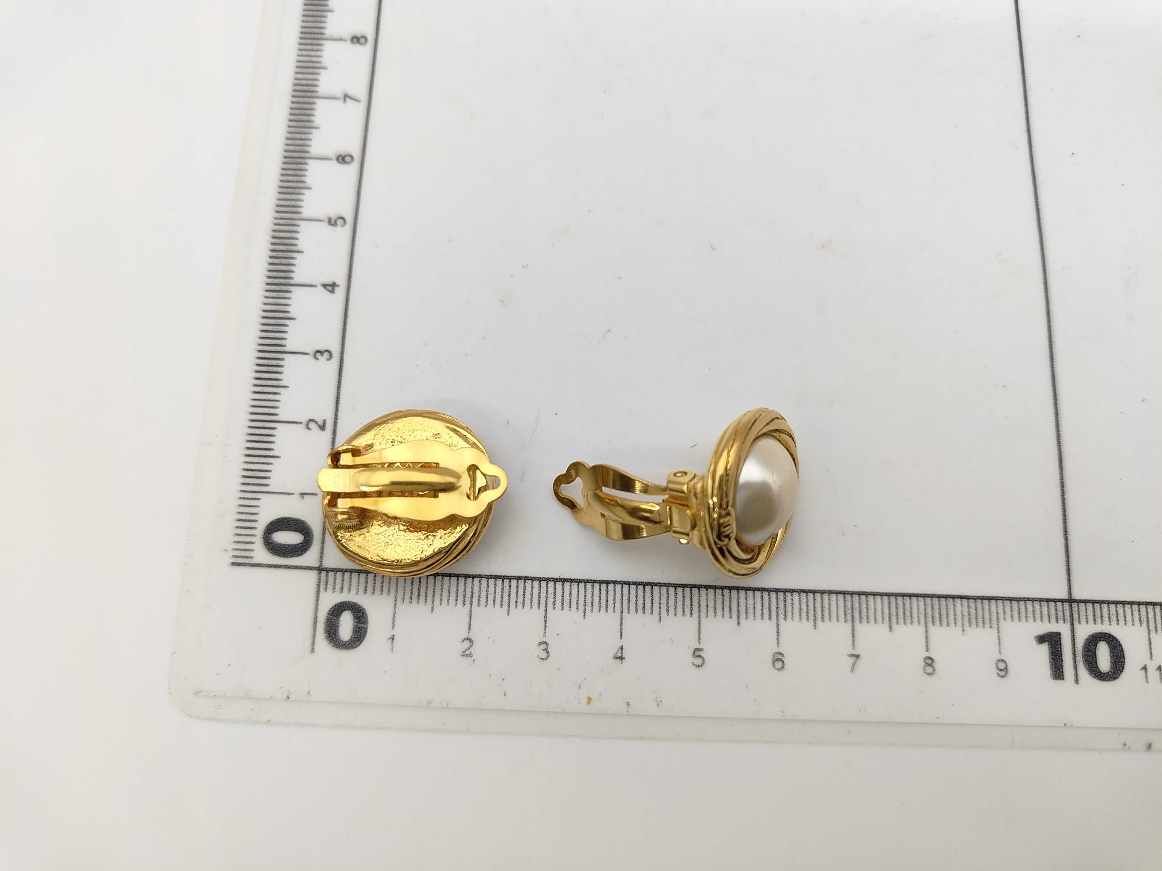 Round Faux Pearl Earrings 93P 2949 Gold-colored Earrings — view 6