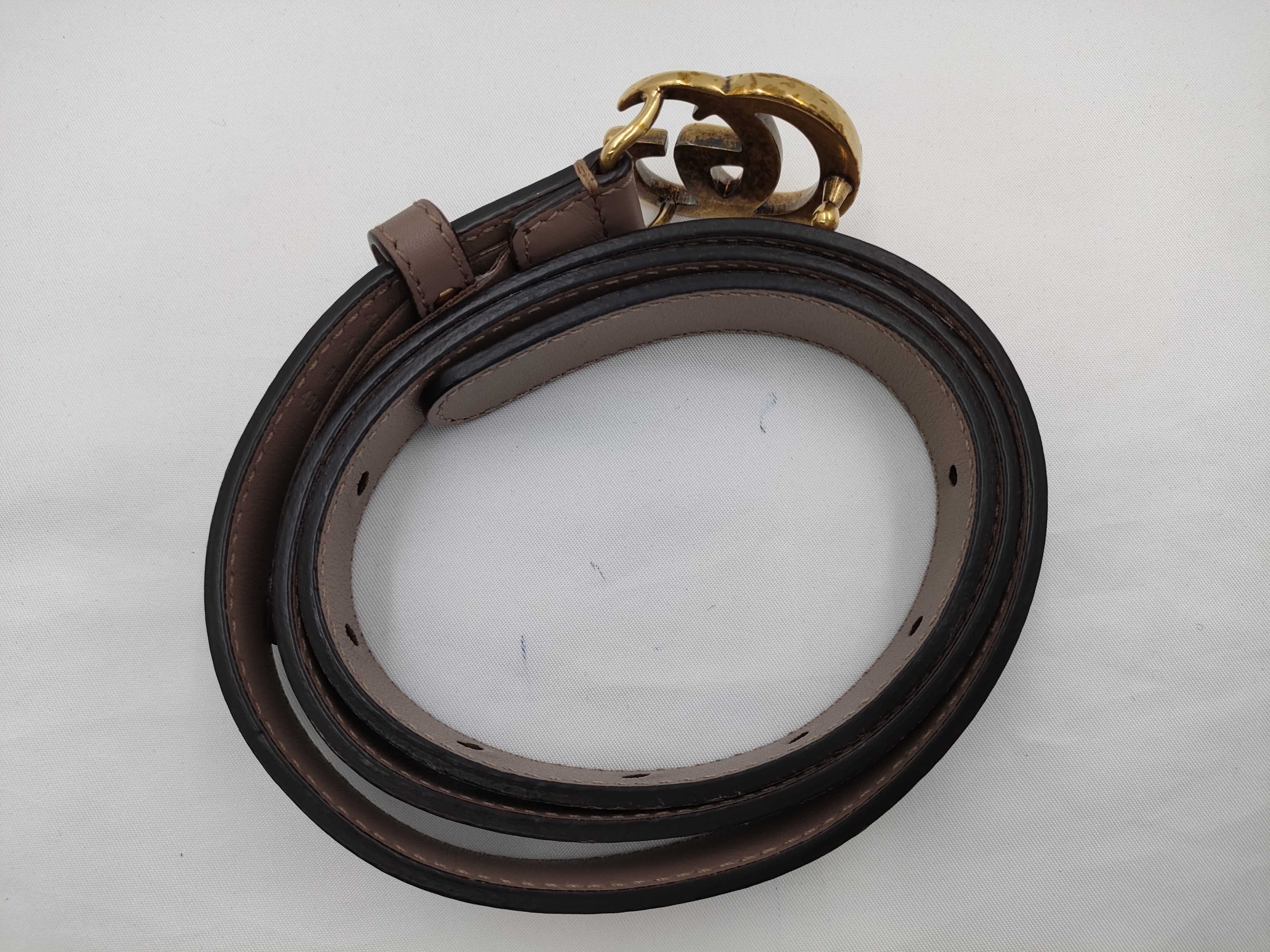 GG Marmon Leather Mini Belt 409417 Belt — view 3