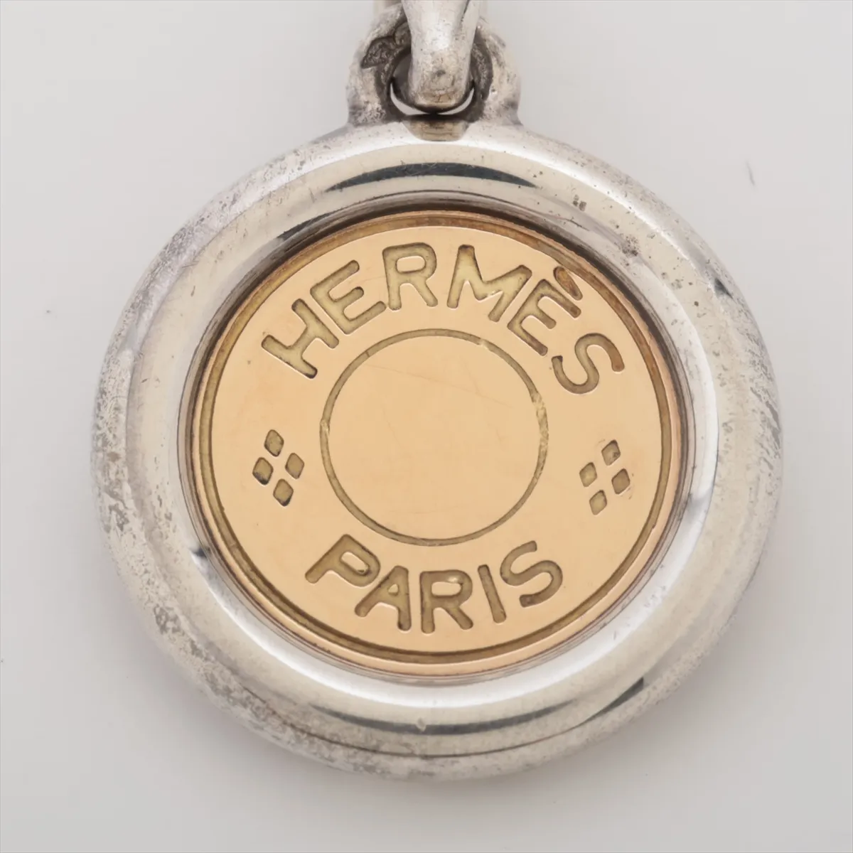 Sellier necklace pendant, 925 x 750 mm, 6.6g, gold x silver. Shows wear, tarnish, — view 3