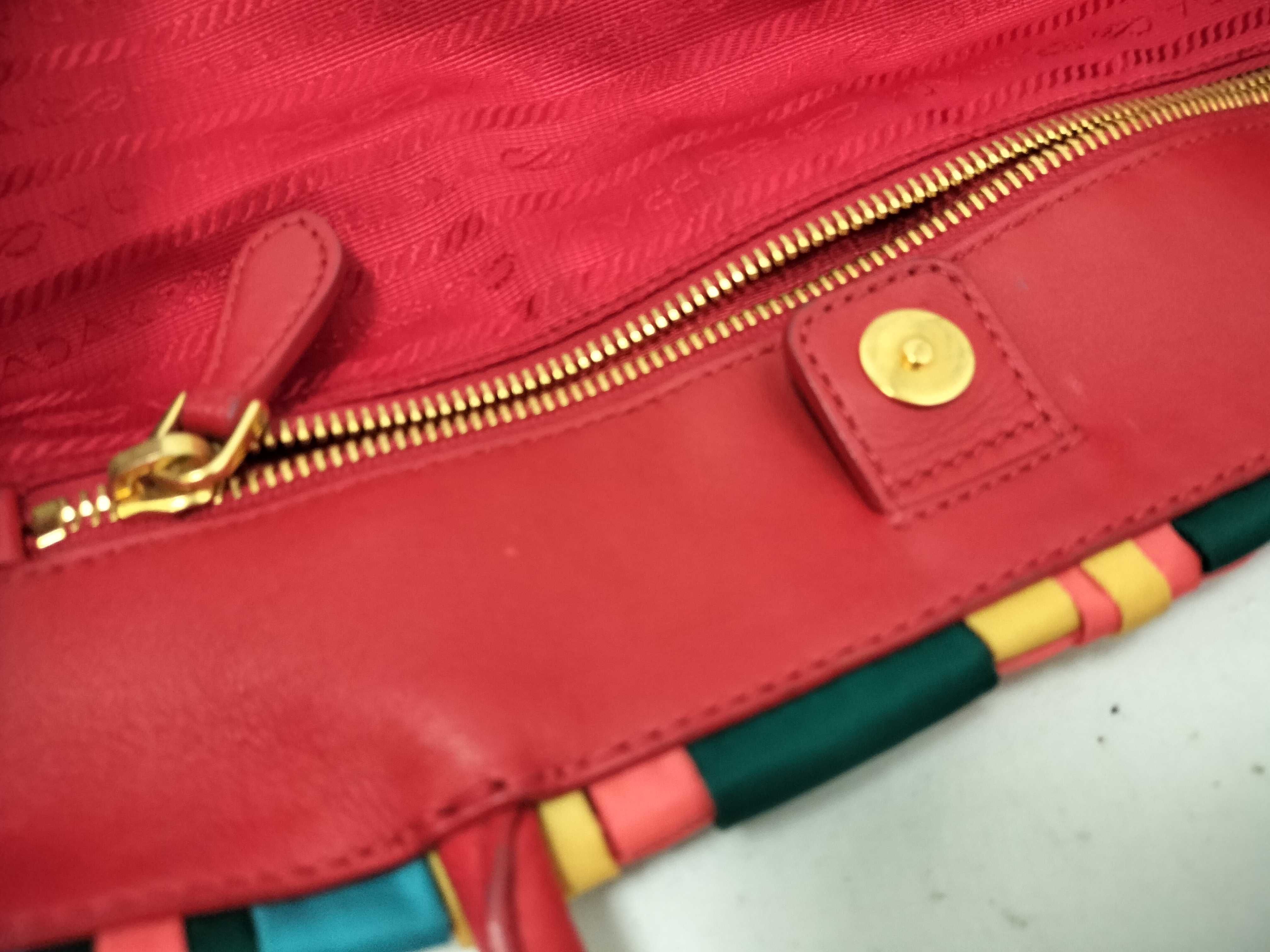 tote bag BN1652 braided nylon x leather multicolor tote bag — view 12