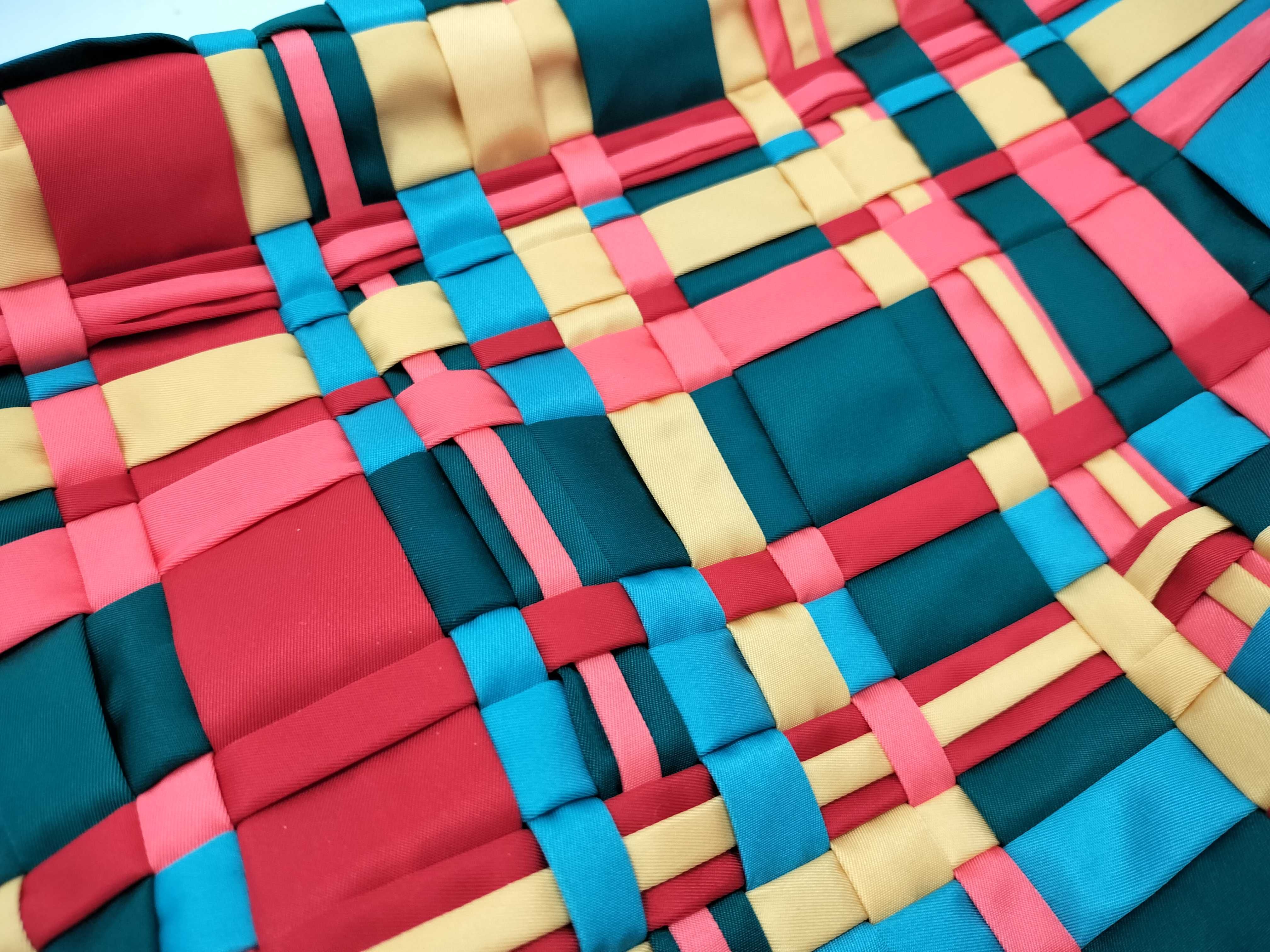 tote bag BN1652 braided nylon x leather multicolor tote bag — view 15