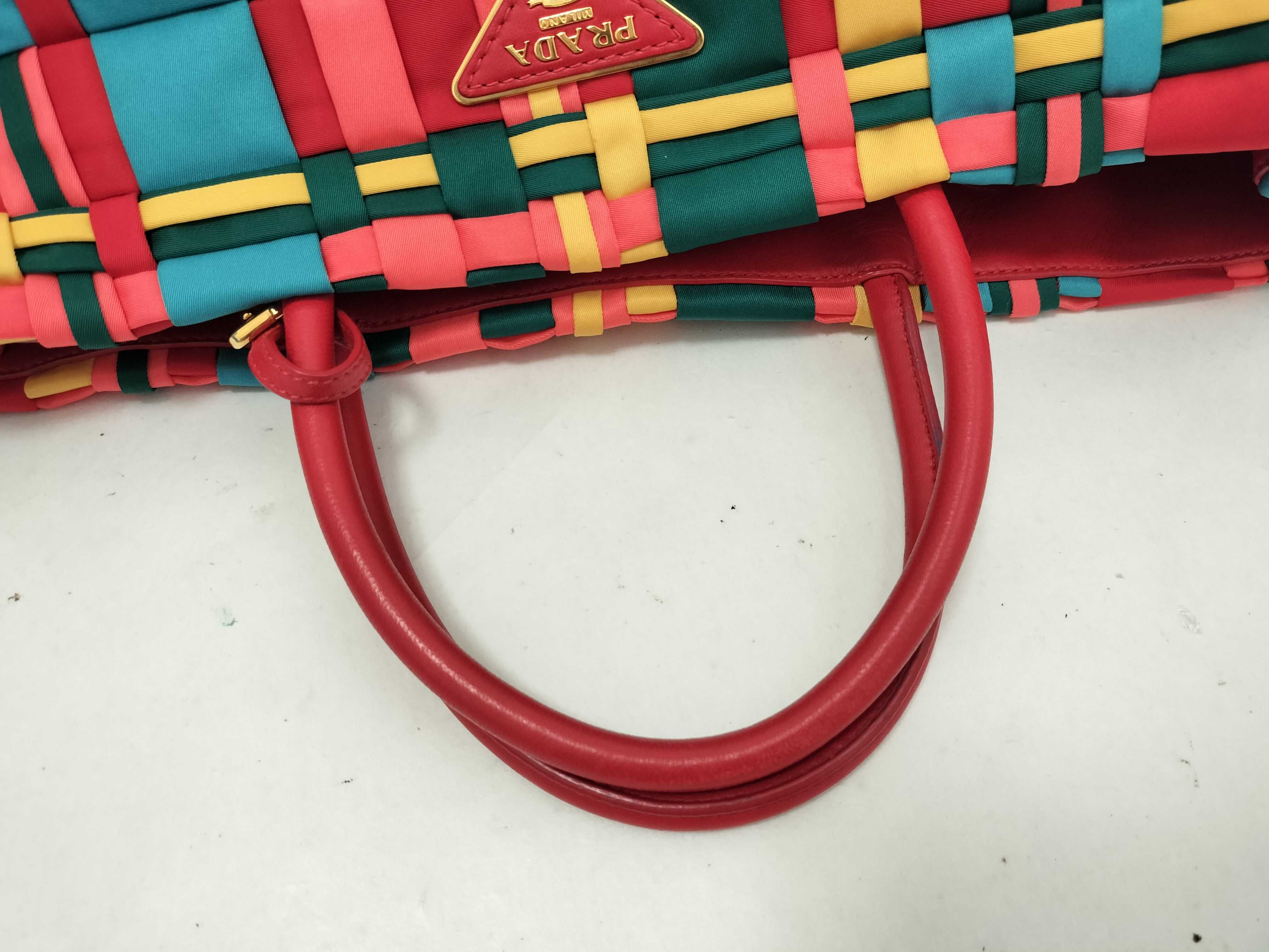 tote bag BN1652 braided nylon x leather multicolor tote bag — view 3