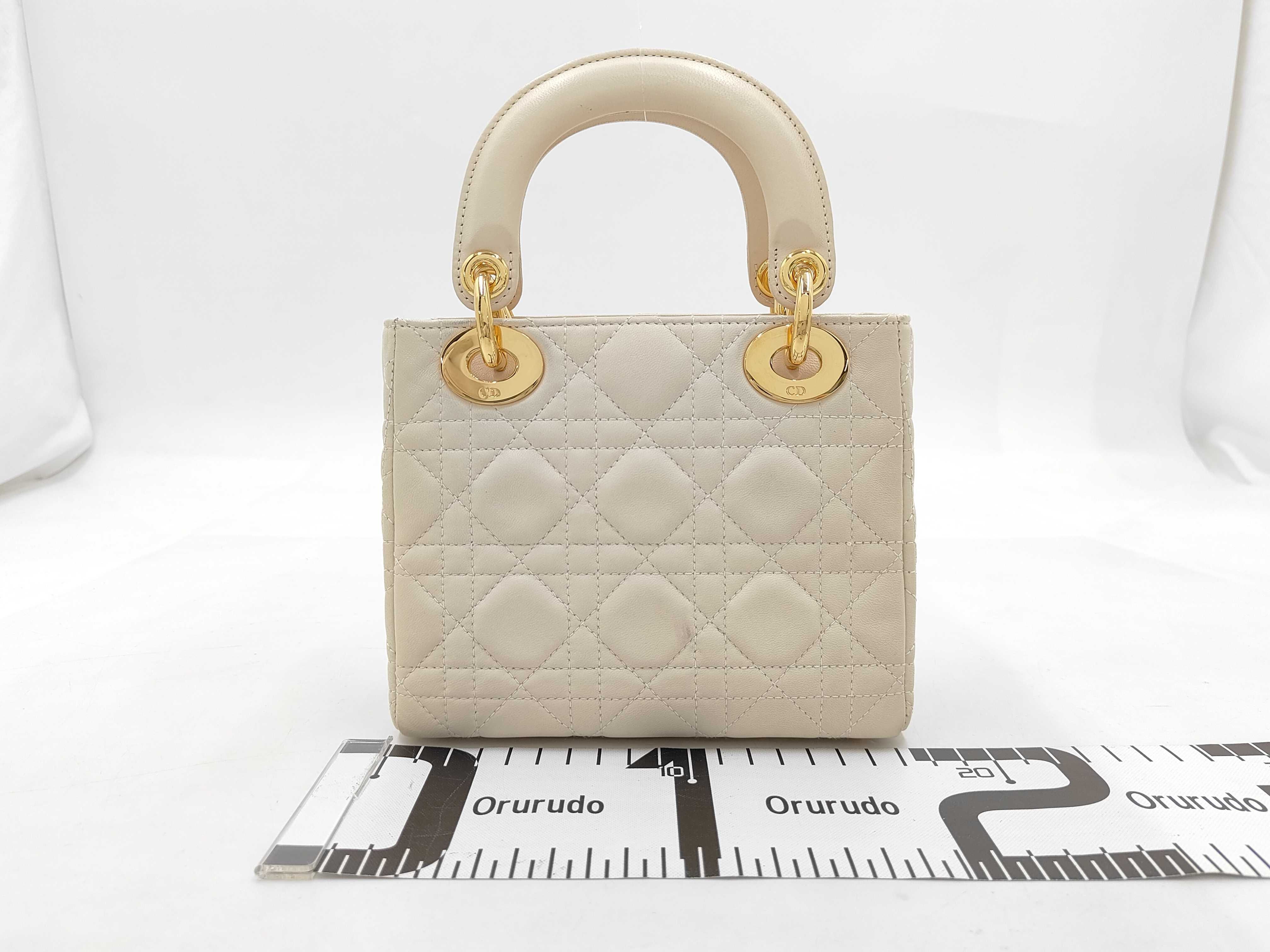 Lady Dior Lambskin 2-Way White Handbag — view 2