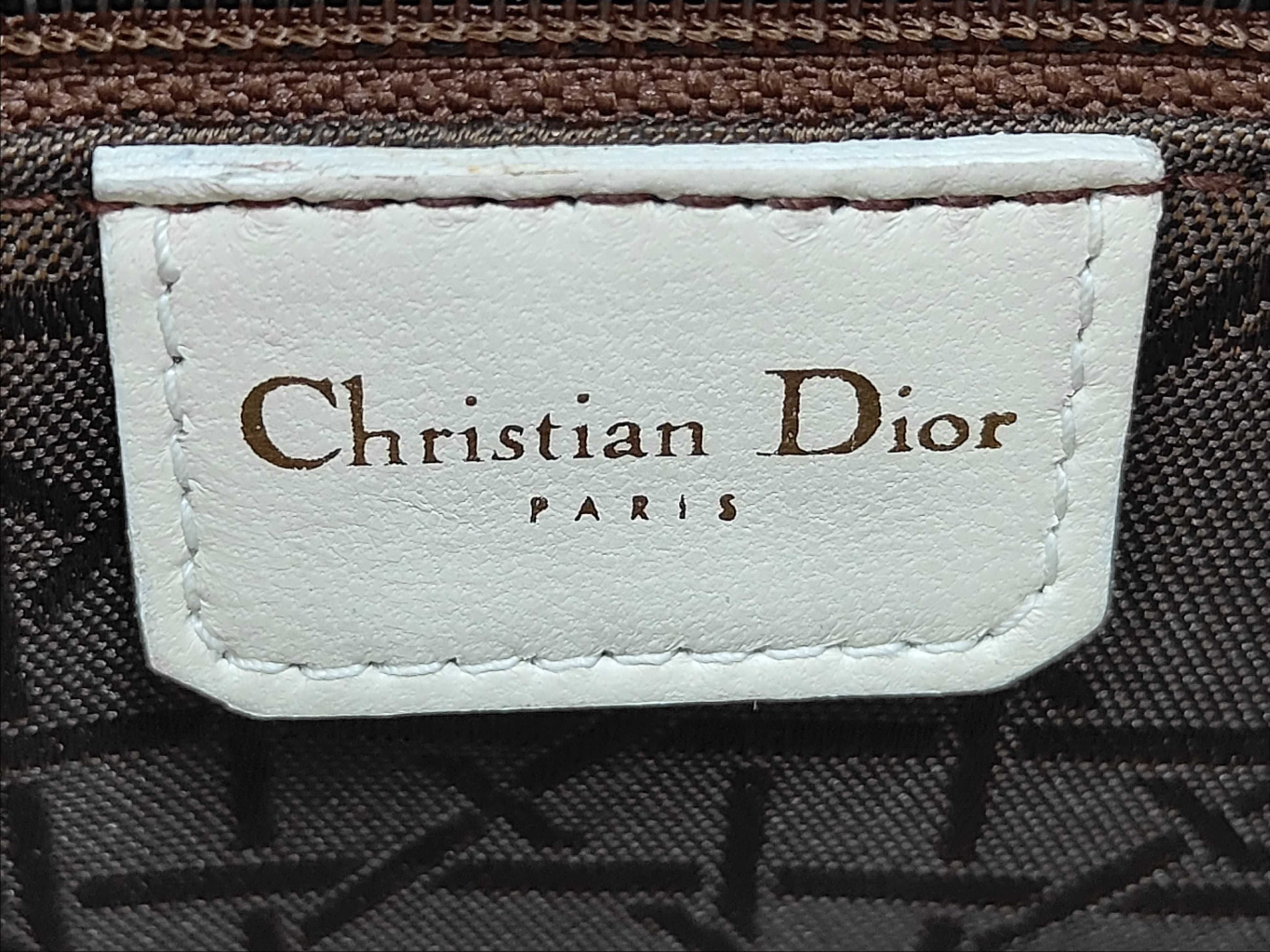 Lady Dior Lambskin 2-Way White Handbag — view 10