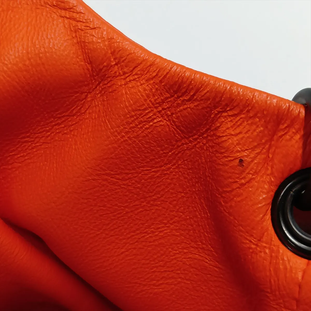 Intrecciato Leather Tote Bag, Orange, with Mirror — view 11