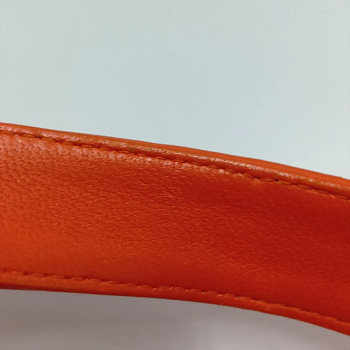 Intrecciato Leather Tote Bag, Orange, with Mirror — view 13