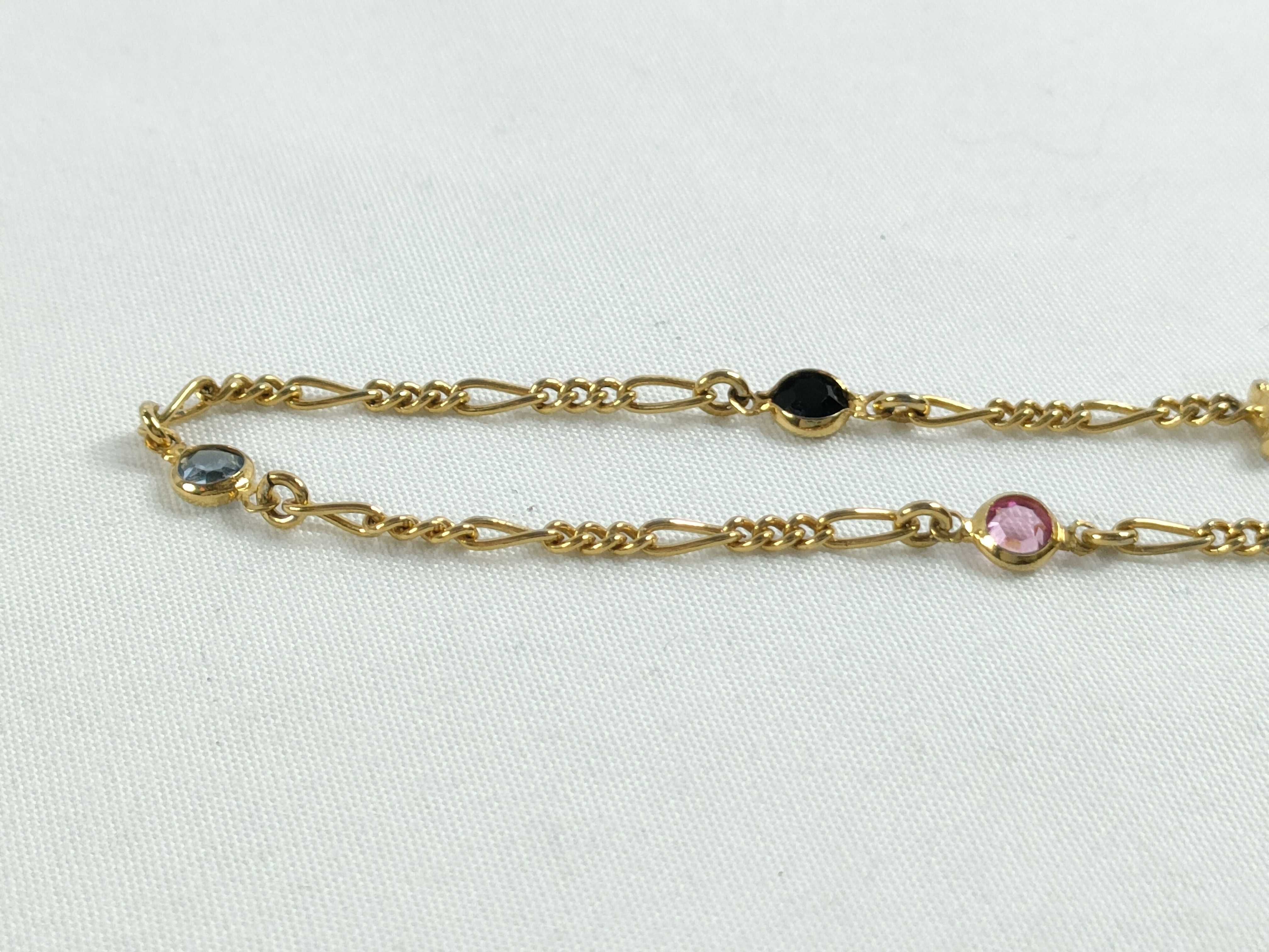 Triomphe Colored Stone Gold Long Necklace — view 3