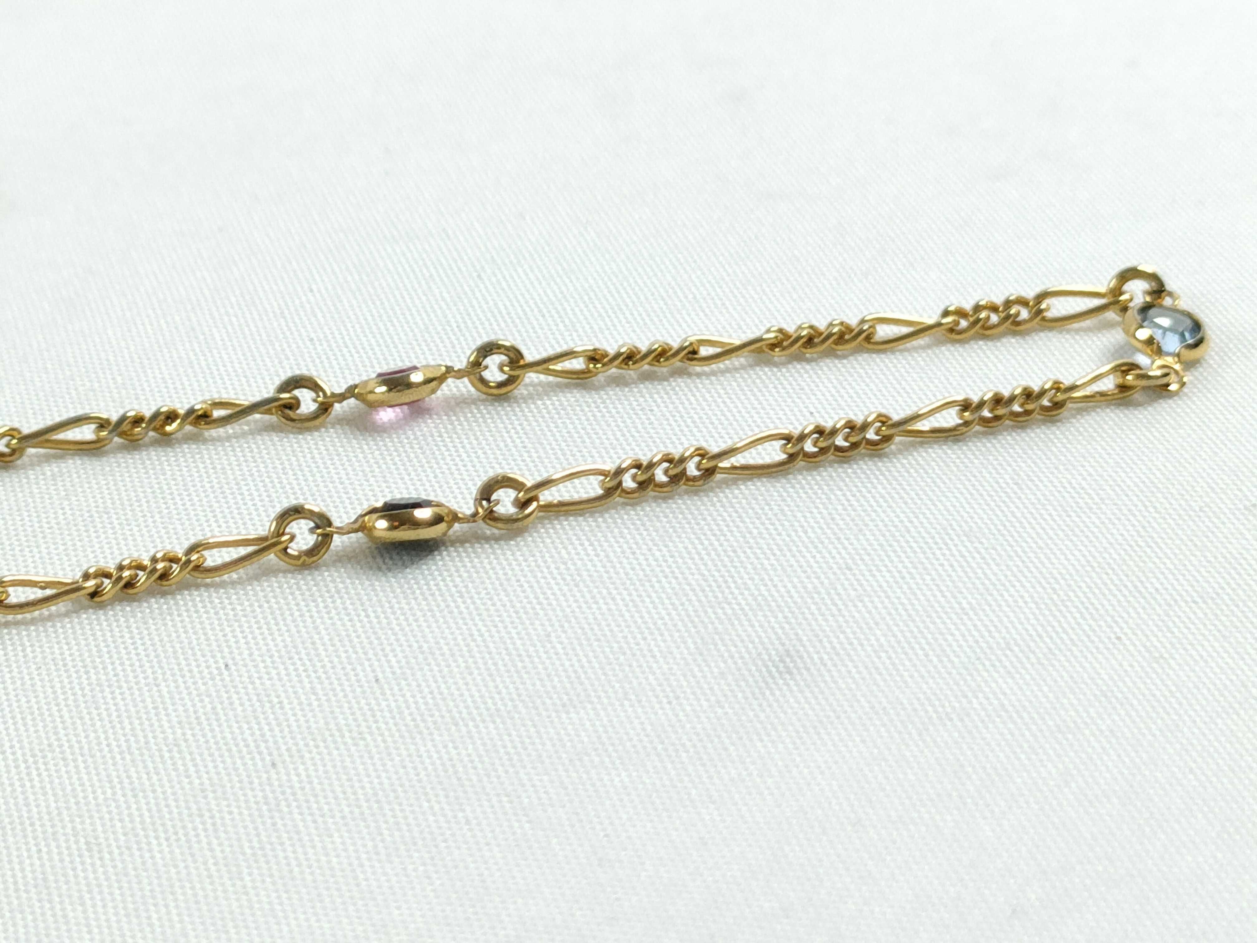 Triomphe Colored Stone Gold Long Necklace — view 4