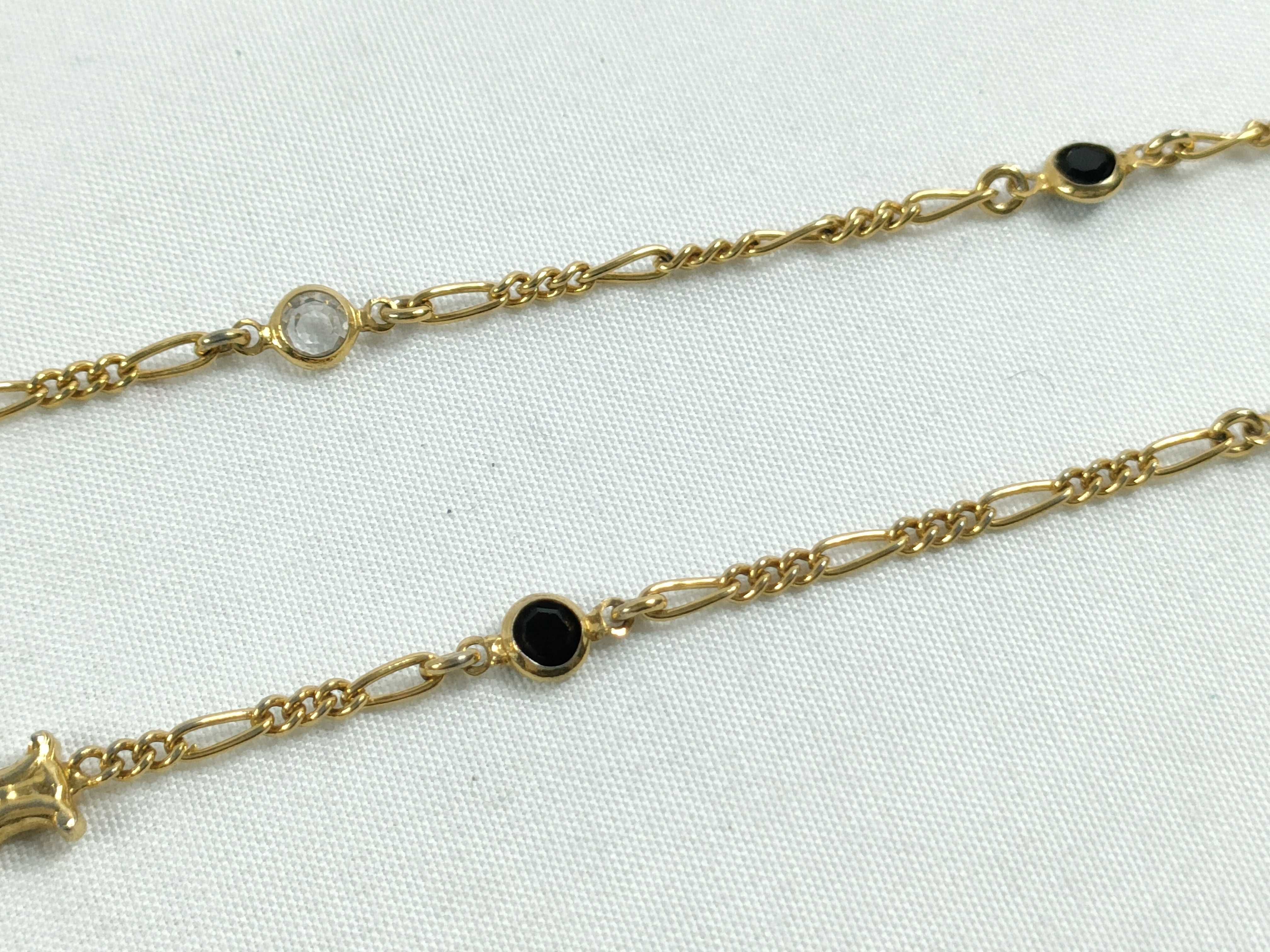 Triomphe Colored Stone Gold Long Necklace — view 5