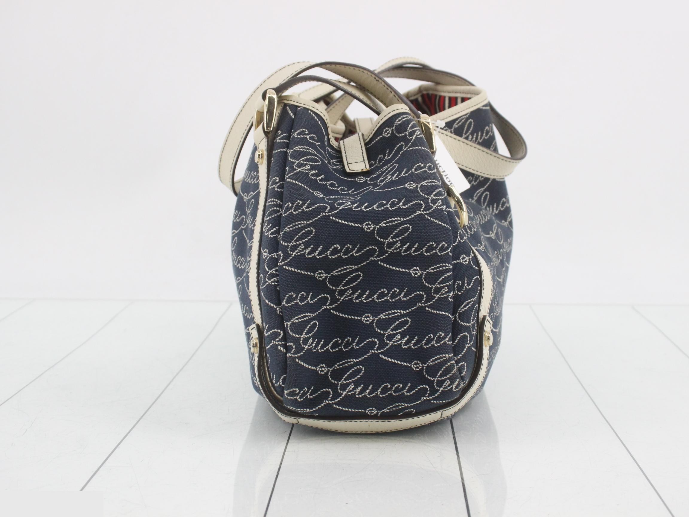 Abbey Hobo Jacquard Blue Canvas Tote Bag — view 4