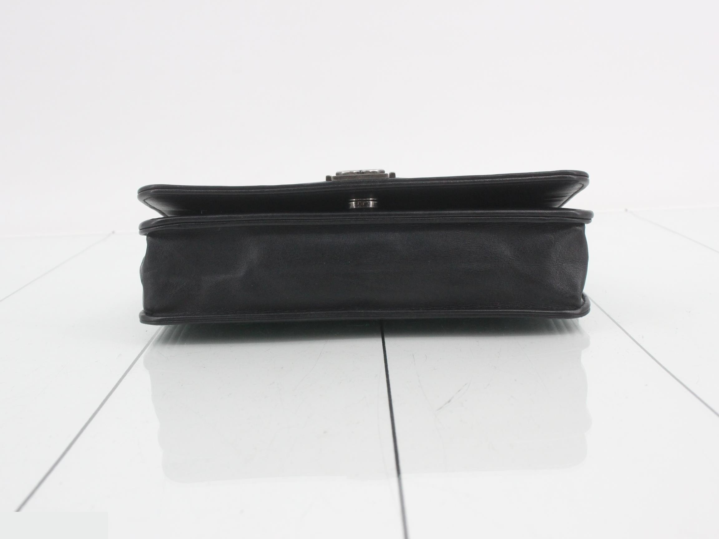 Boy Chanel Lambskin Chain Wallet Shoulder Bag, Black — view 3