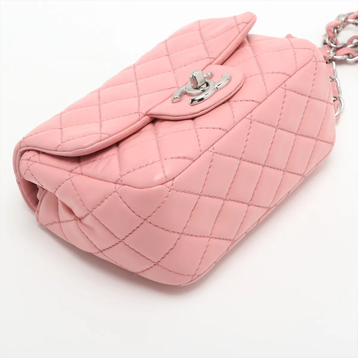 Mini Matelasse 17 Leather Single Flap Single Chain Bag Pink Silver Hardware 12622640 12th Series A35200 — view 4