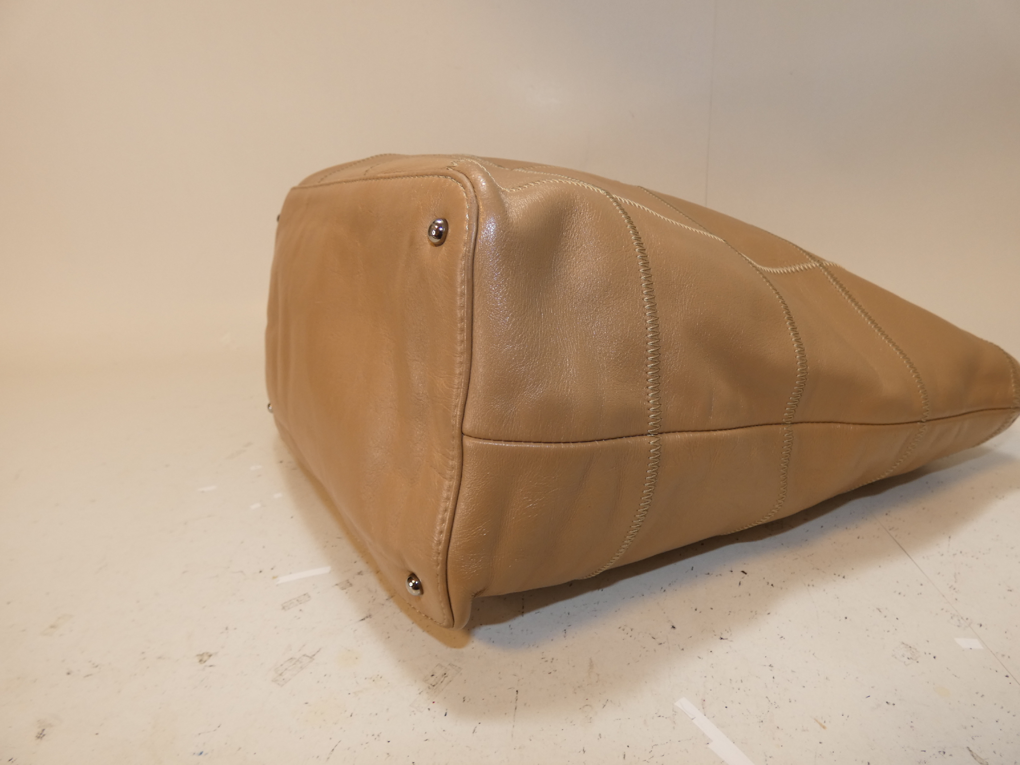 Chocolate Bar Fringe Leather Tote Handbag — view 7
