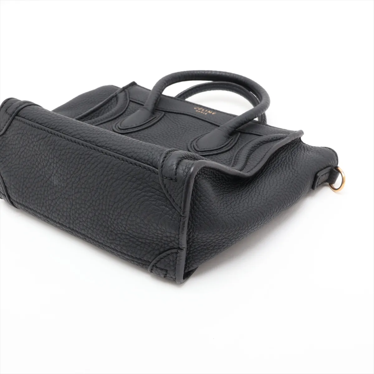 Luggage Nano Shopper Leather 2-Way Handbag, Black — view 3