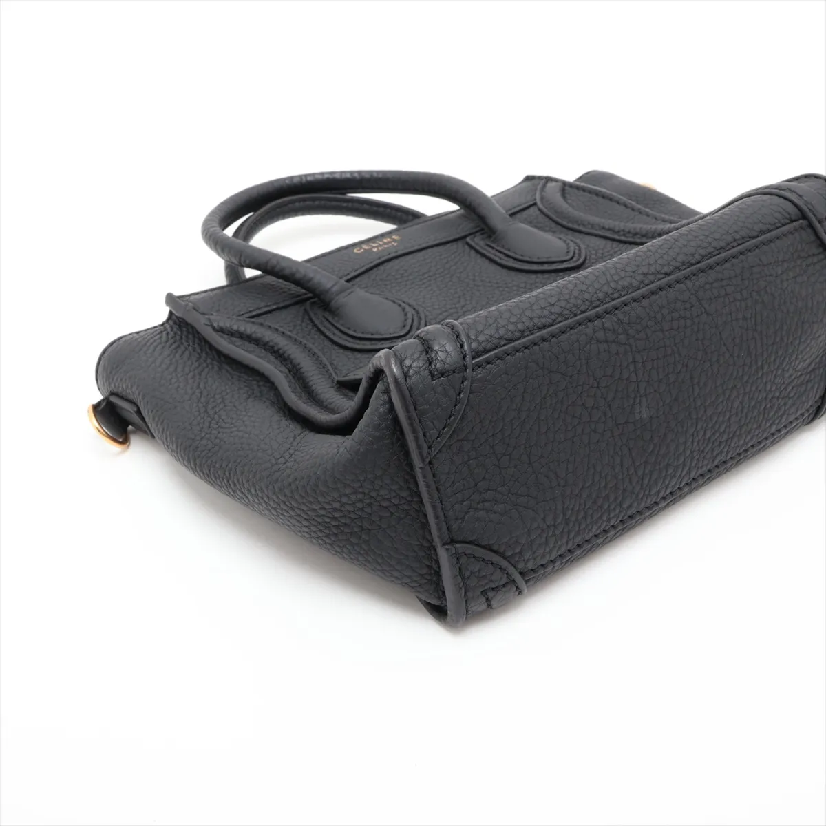 Luggage Nano Shopper Leather 2-Way Handbag, Black — view 4