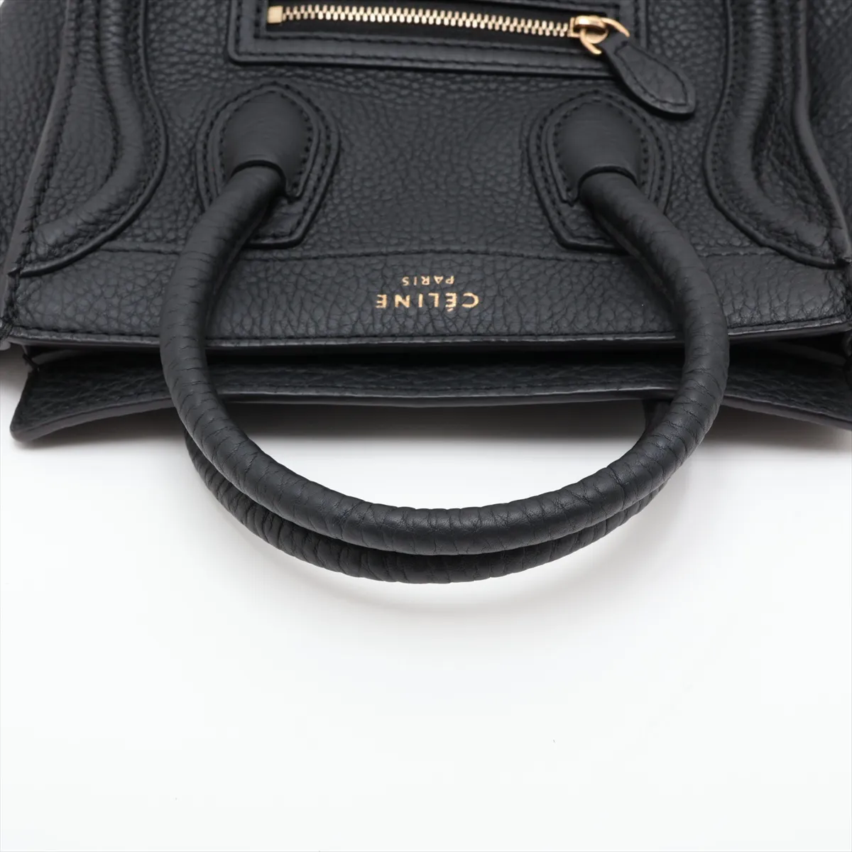 Luggage Nano Shopper Leather 2-Way Handbag, Black — view 5