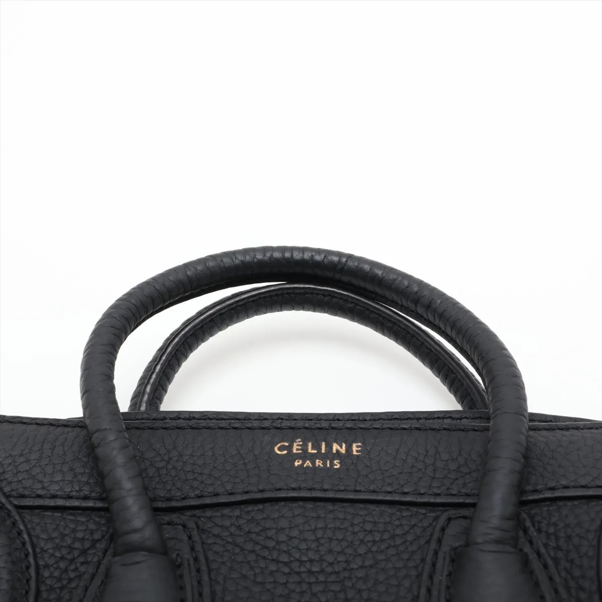 Luggage Nano Shopper Leather 2-Way Handbag, Black — view 6