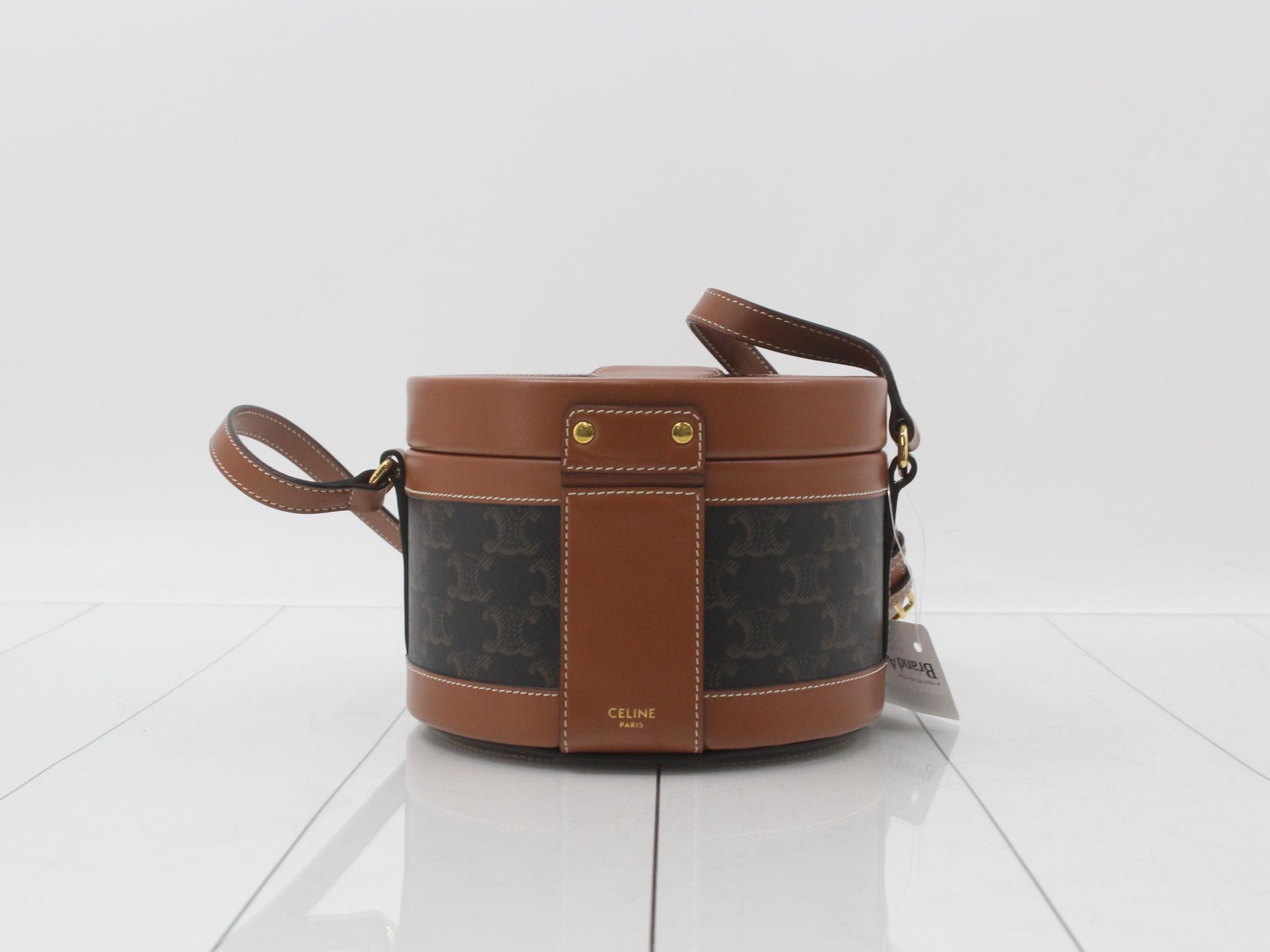 Triomphe Tambour Shoulder Bag, Brown — view 2