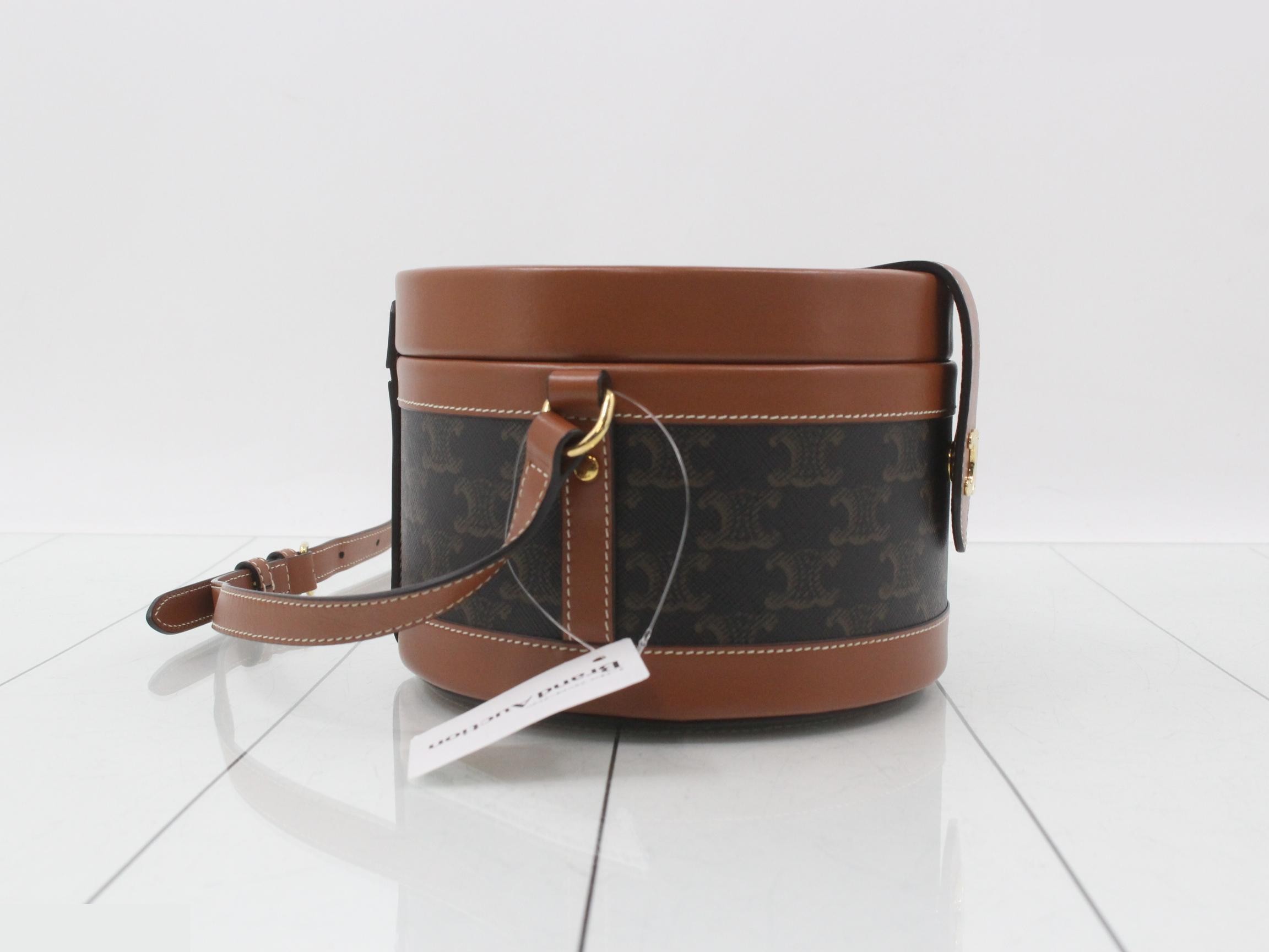 Triomphe Tambour Shoulder Bag, Brown — view 4