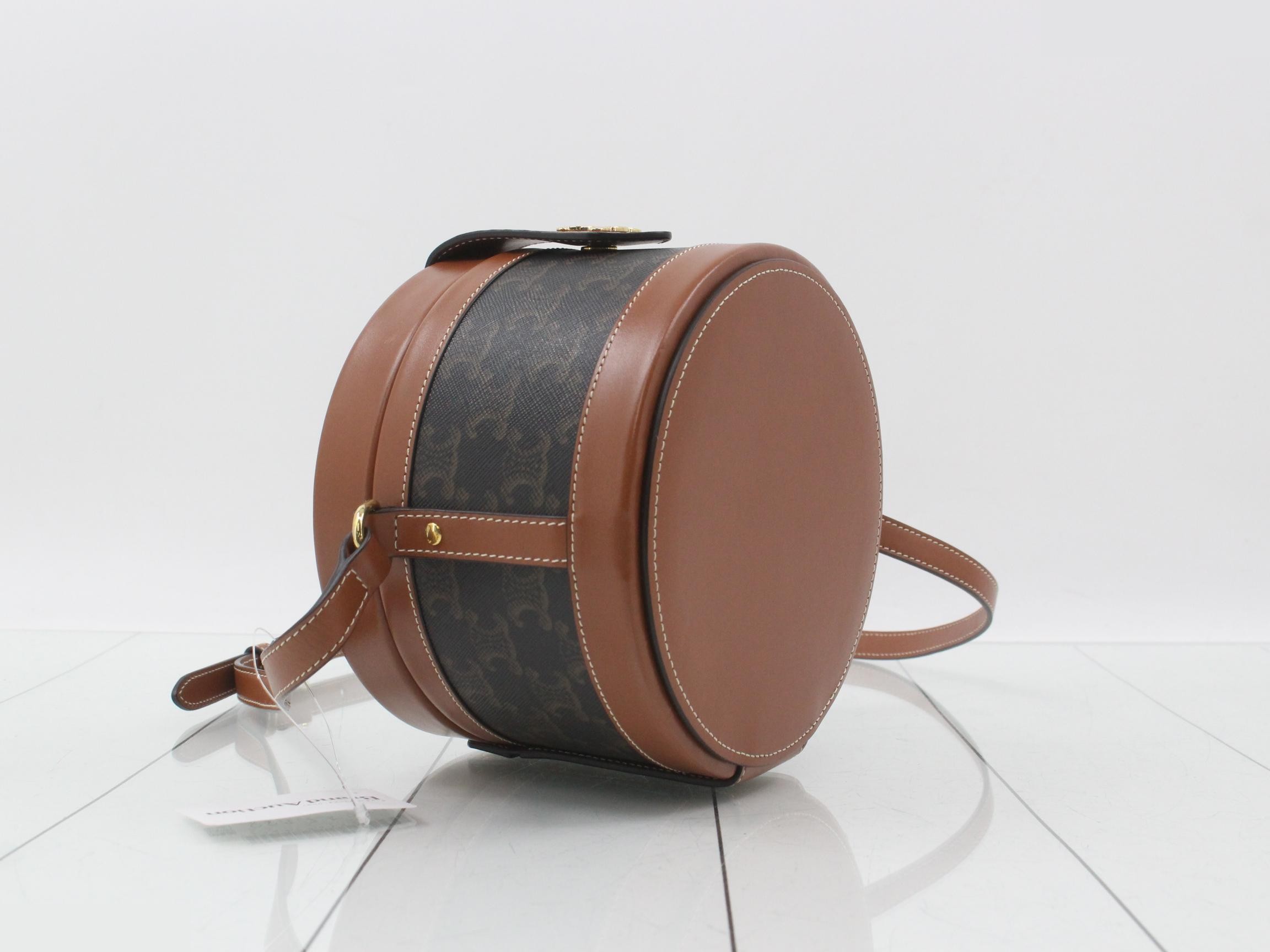 Triomphe Tambour Shoulder Bag, Brown — view 5