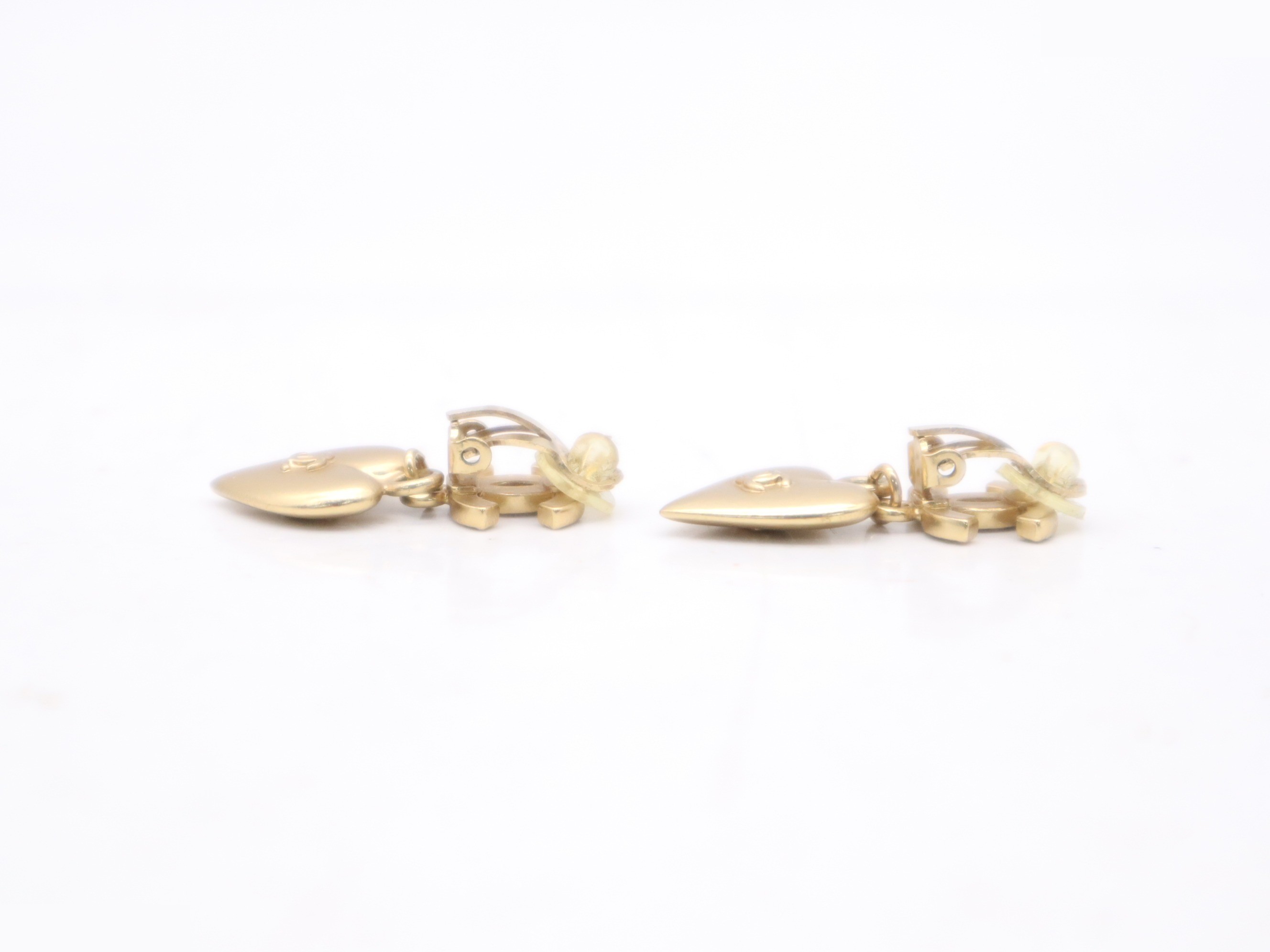 GP Coco Mark Rhinestone Heart Earrings 02P — view 5