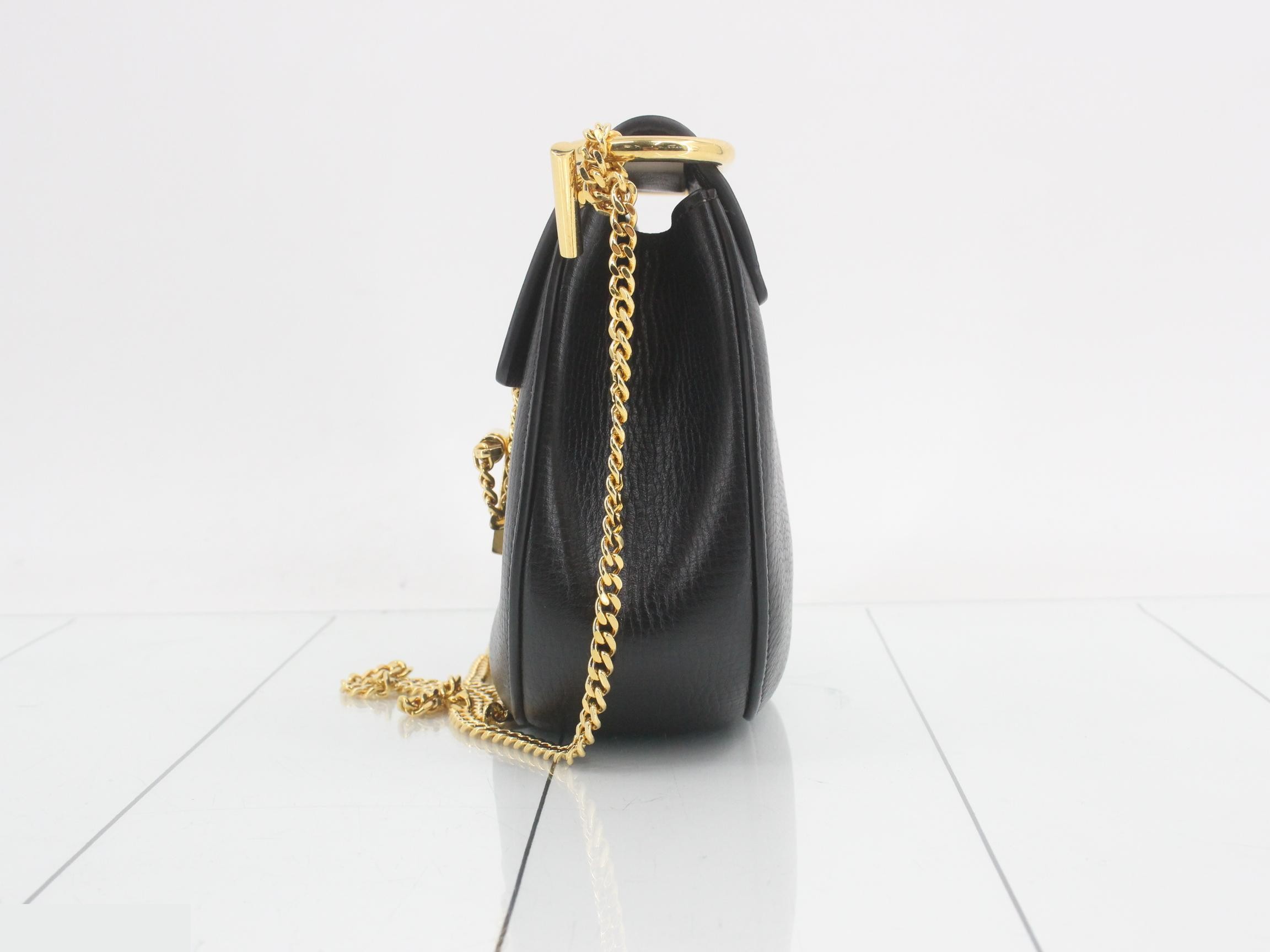 Drew Chain Shoulder Bag, Black x Ivory — view 3