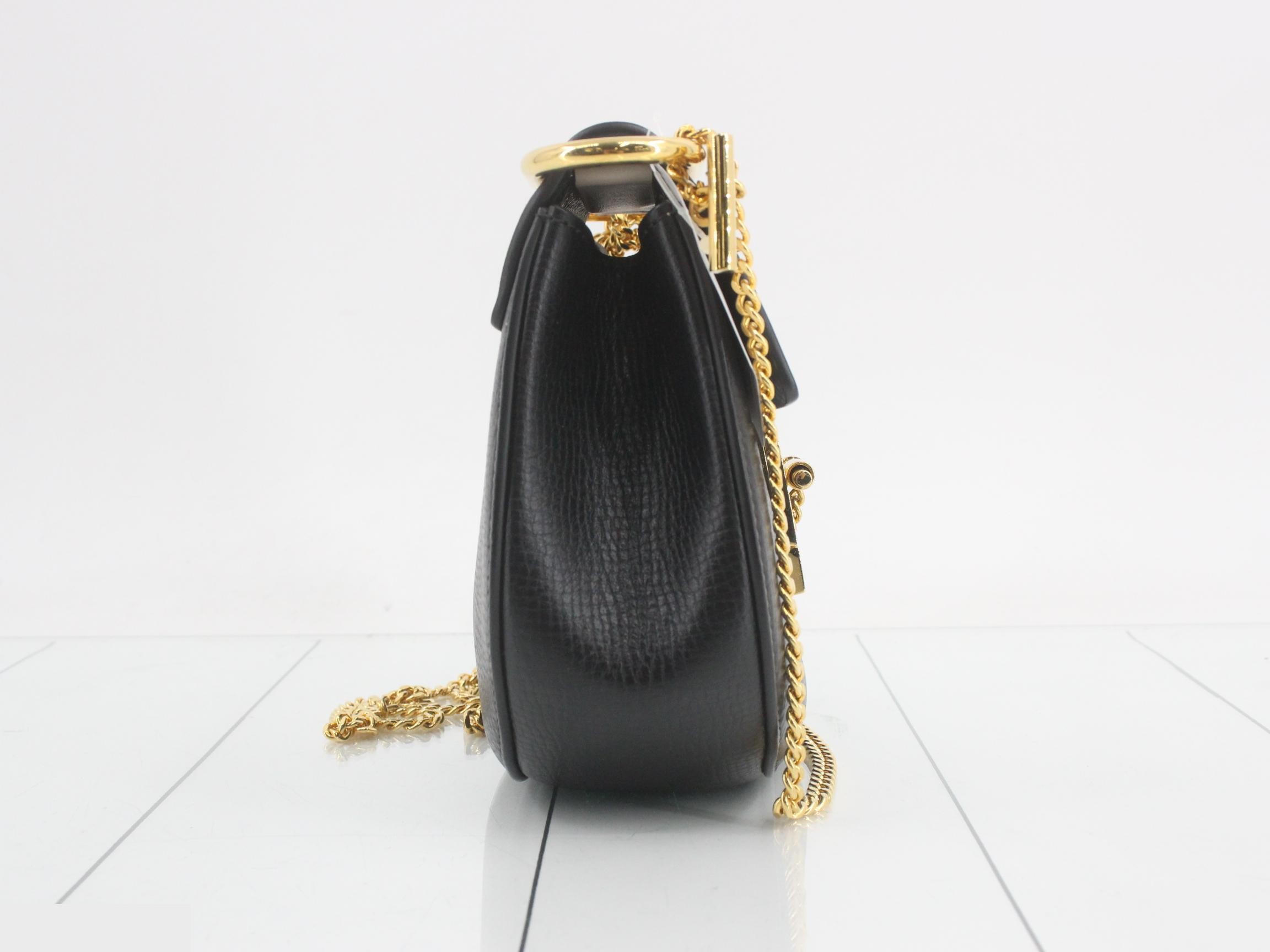 Drew Chain Shoulder Bag, Black x Ivory — view 4