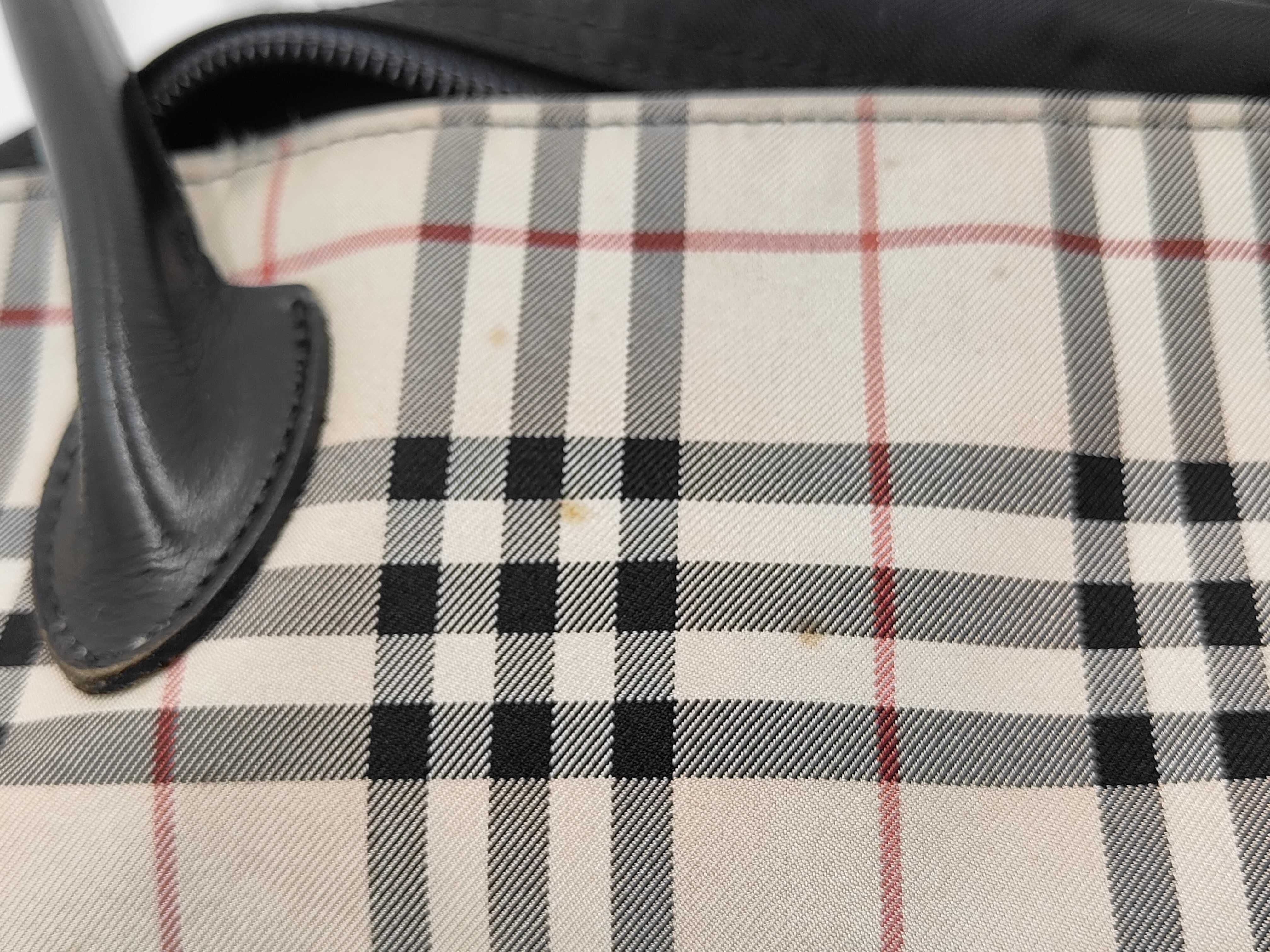 Blue Label Tote Bag, Nylon, Beige Check Tote Bag — view 13
