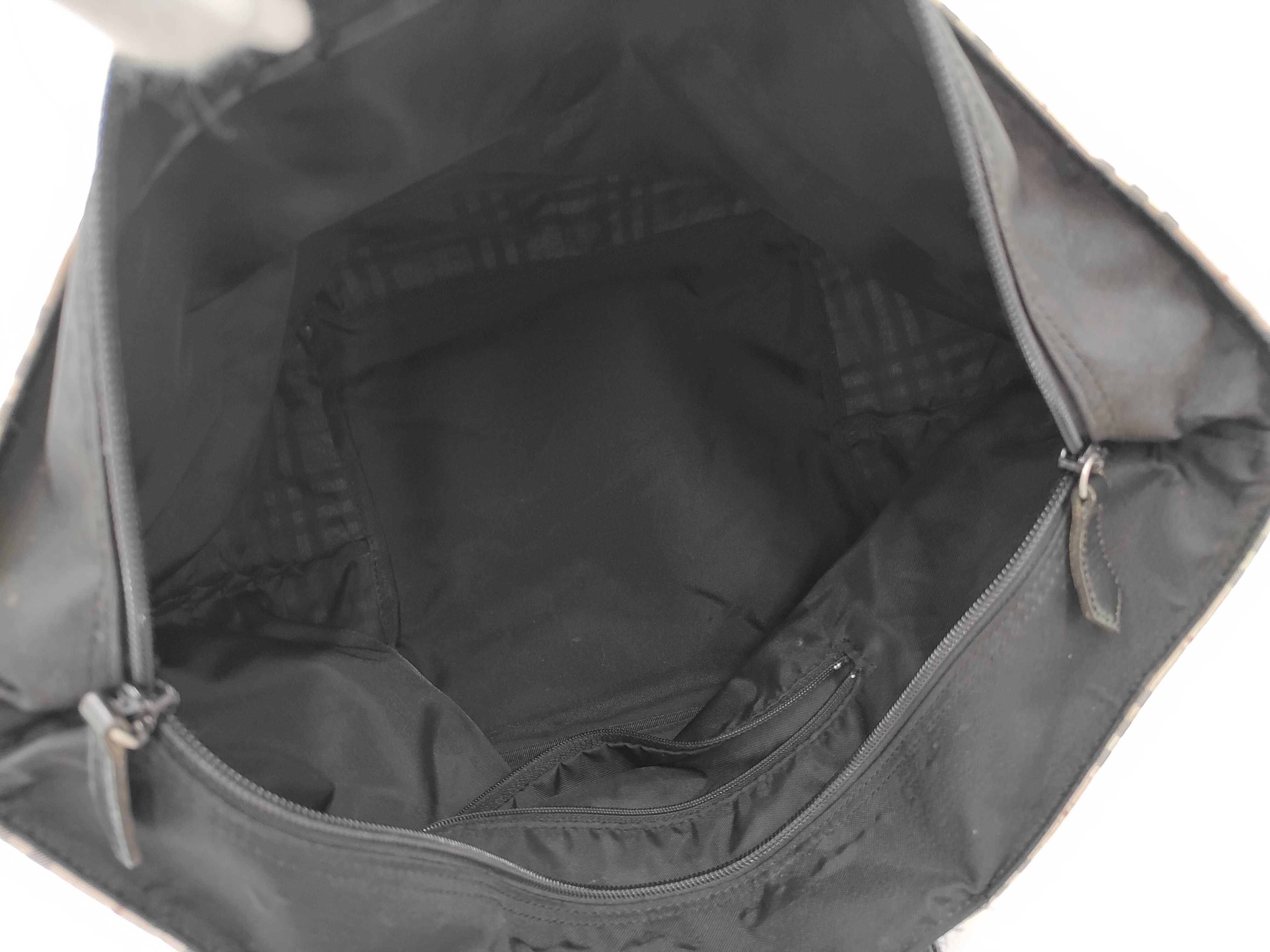 Blue Label Tote Bag, Nylon, Beige Check Tote Bag — view 10