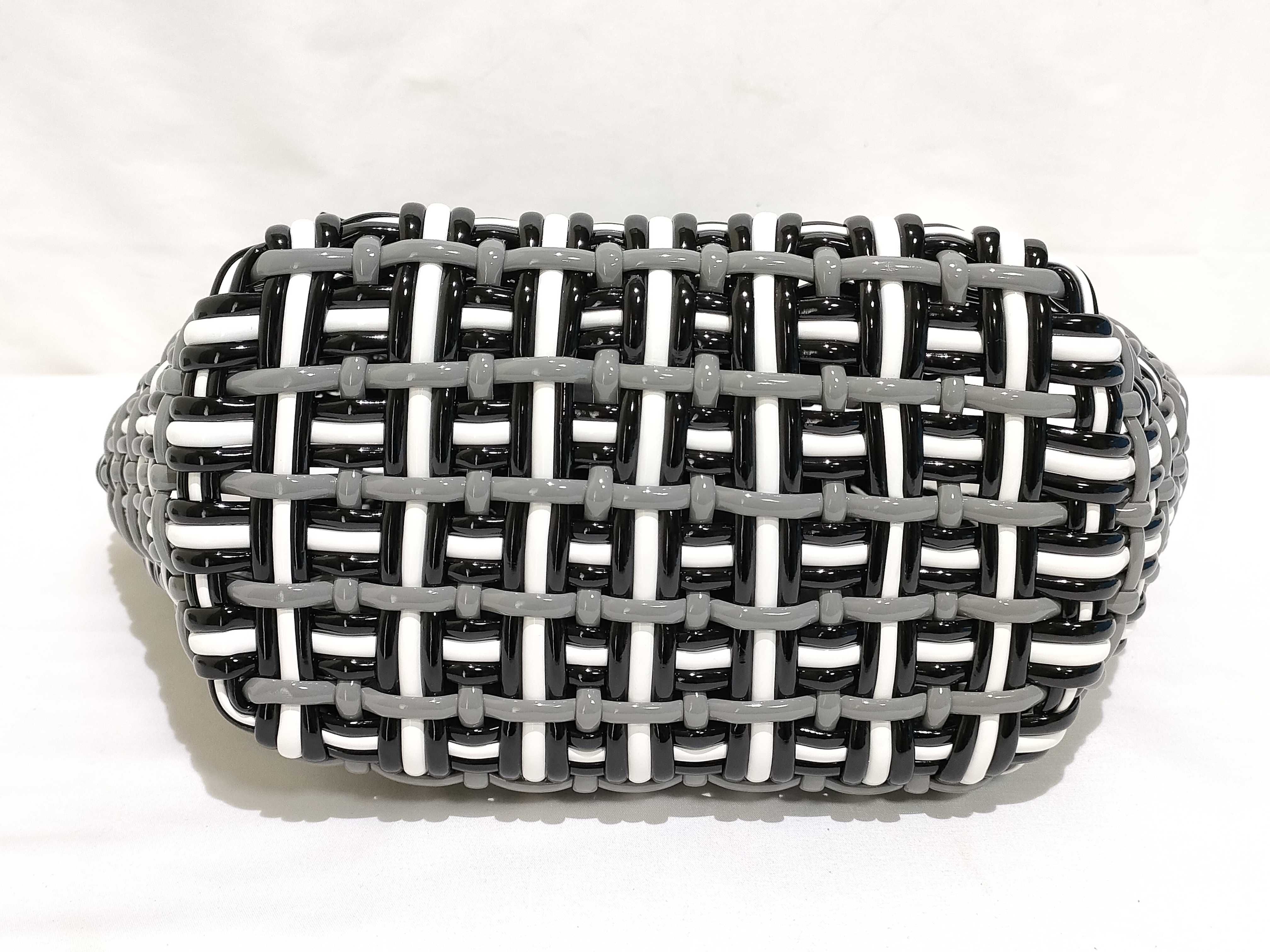 Bistro Basket Bag XS Patent Leather Handbag Black x White 671342 Handbag — view 7