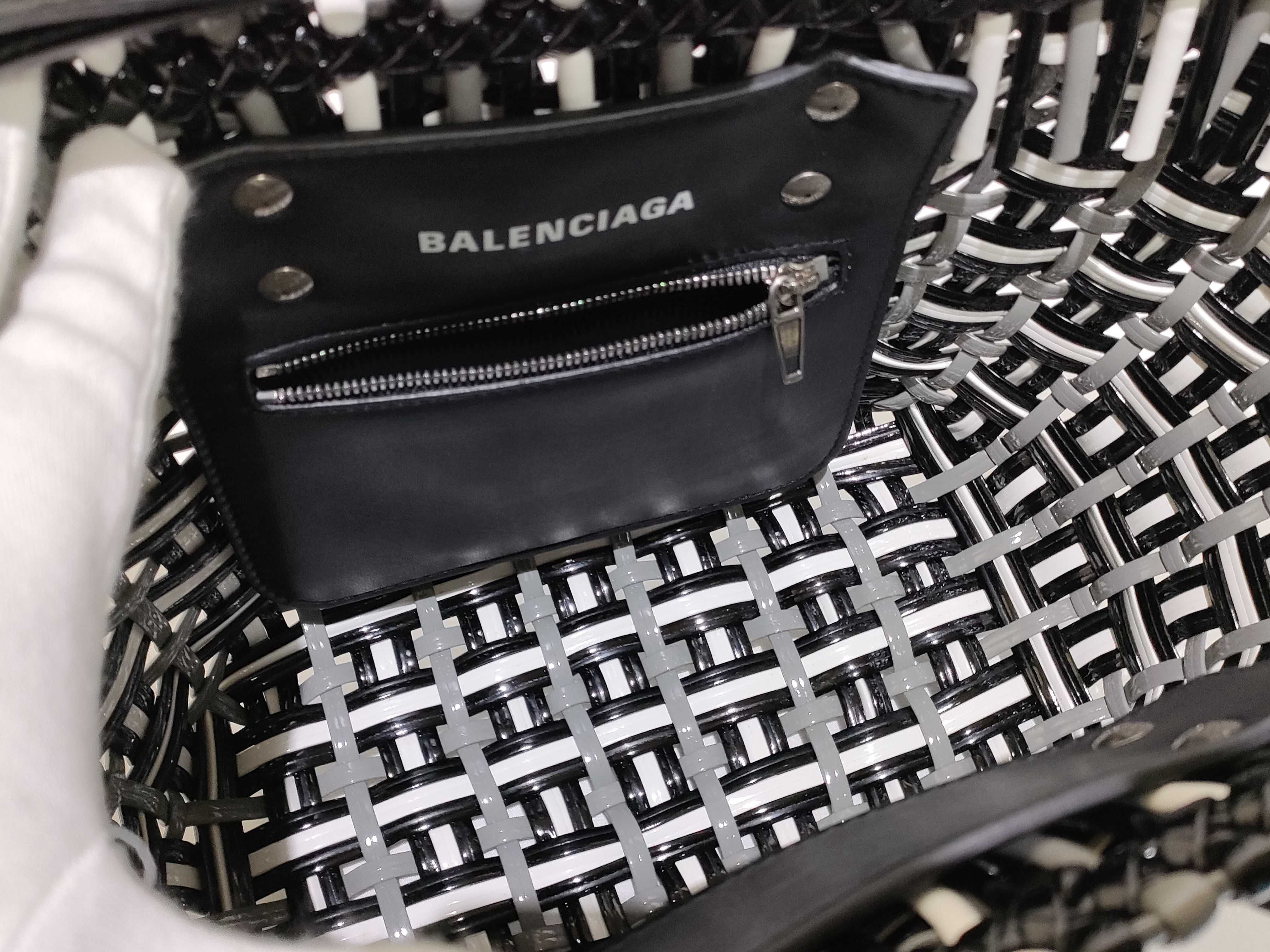 Bistro Basket Bag XS Patent Leather Handbag Black x White 671342 Handbag — view 8