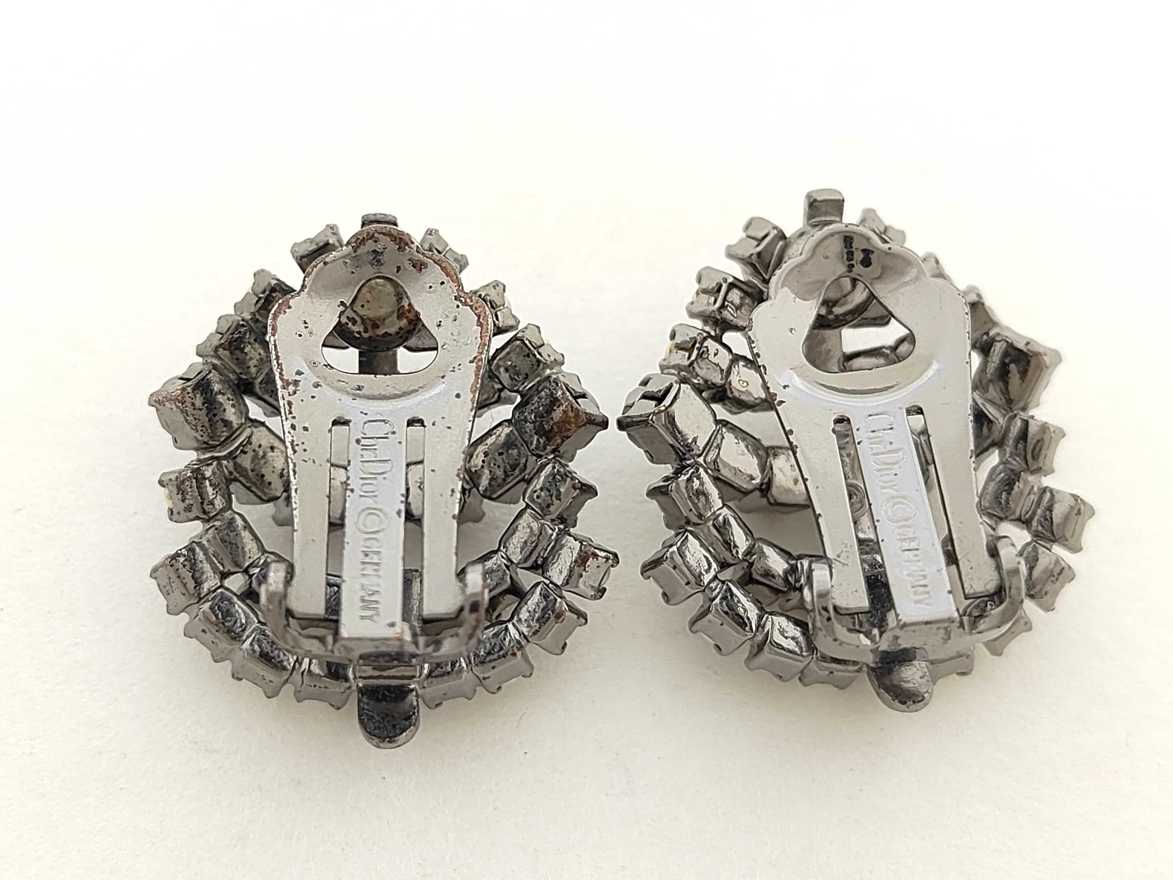 pearl rhinestone silver 9.8g earrings — view 2