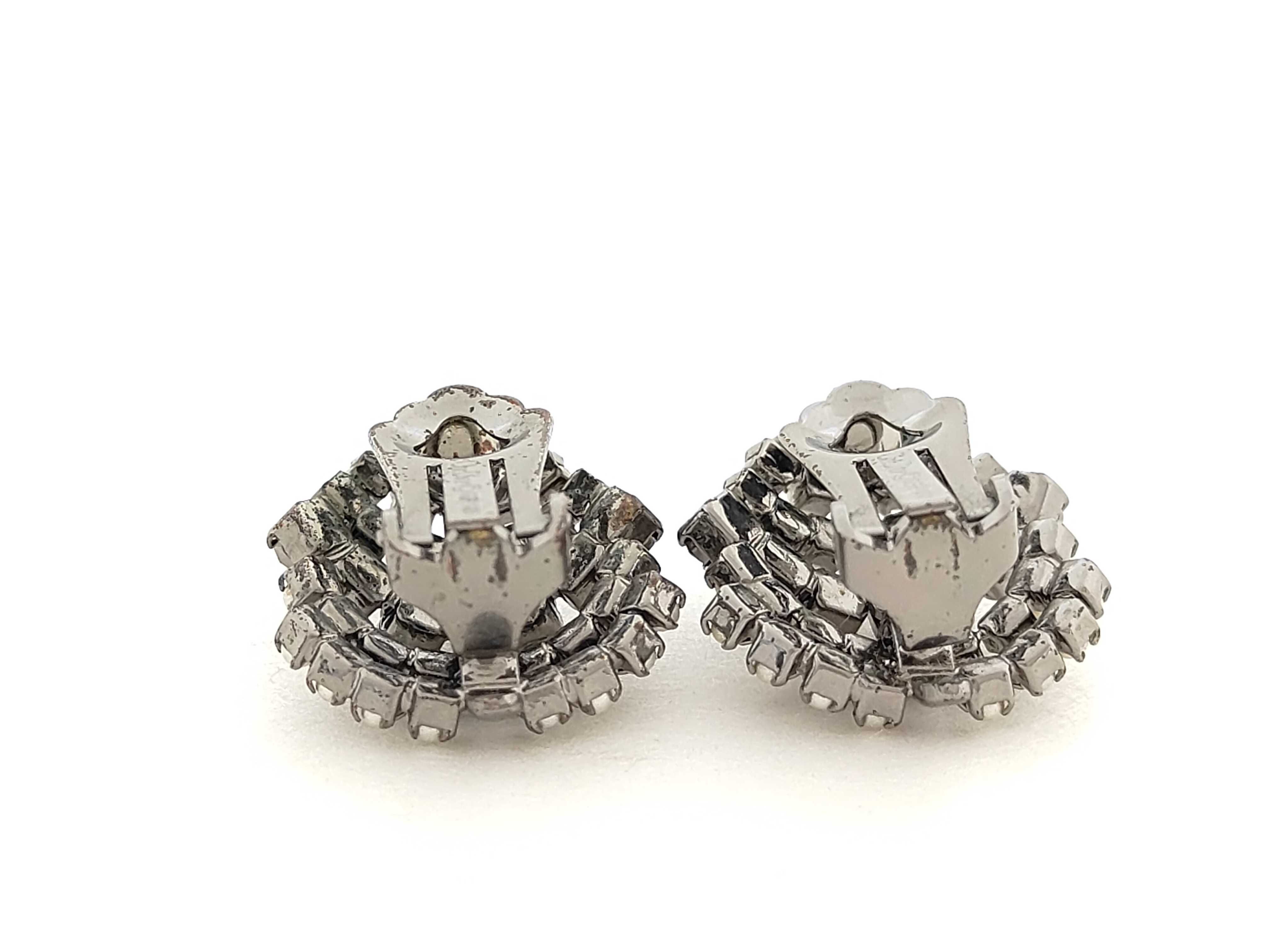 pearl rhinestone silver 9.8g earrings — view 3